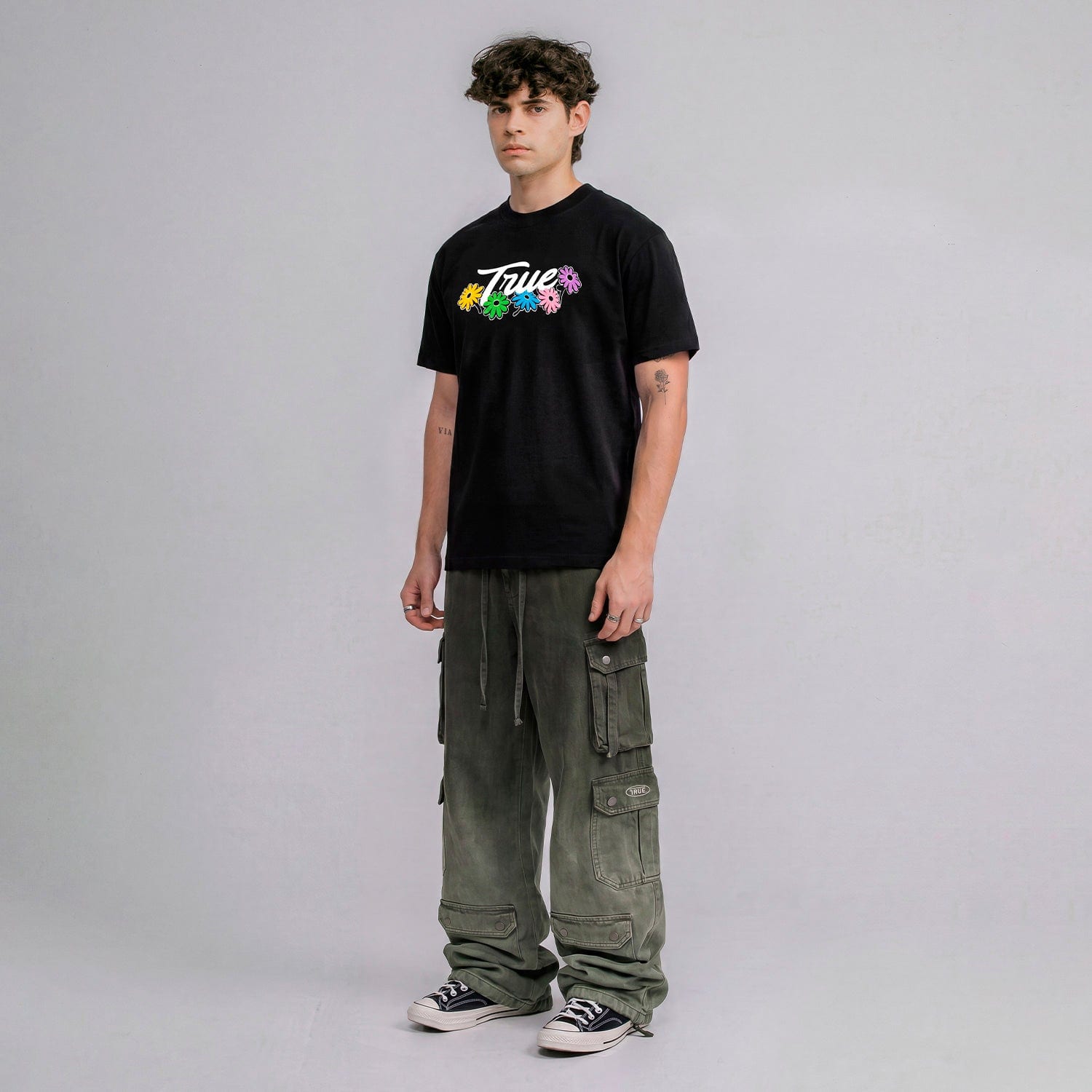 Flowers Logo T-Shirt - Black - imagen 3