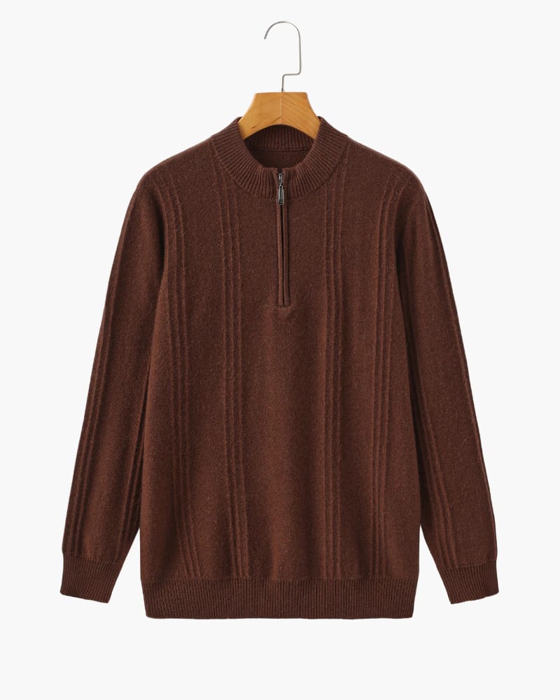 100% Cashmere Ribbed Half Zip - imagen 4