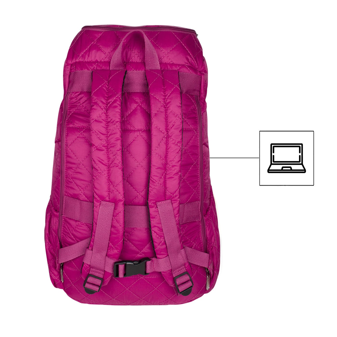 Morral Viajero Plegable Puffer Fucsia - imagen 4