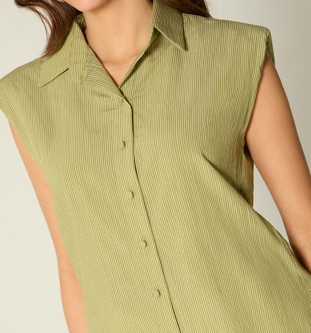 Blusa manga sisa con homreras - imagen 3