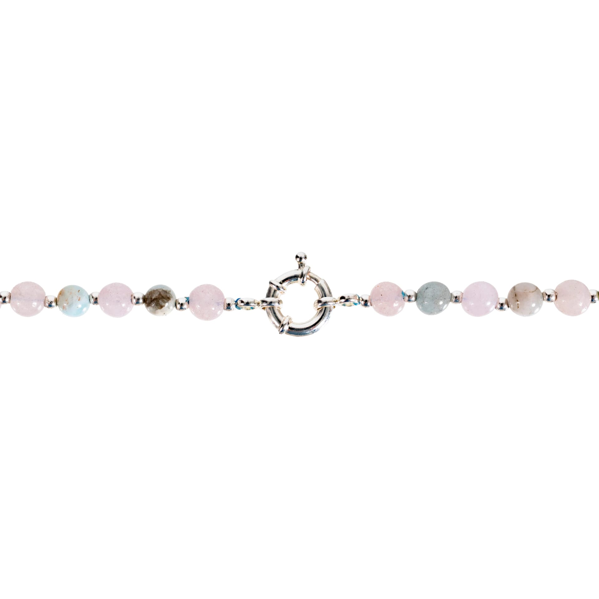 AQUA VOID NECKLACE | COLLAR DE PIEDRAS AGUA MARINA Y BALINES EN PLATA 925 - imagen 5