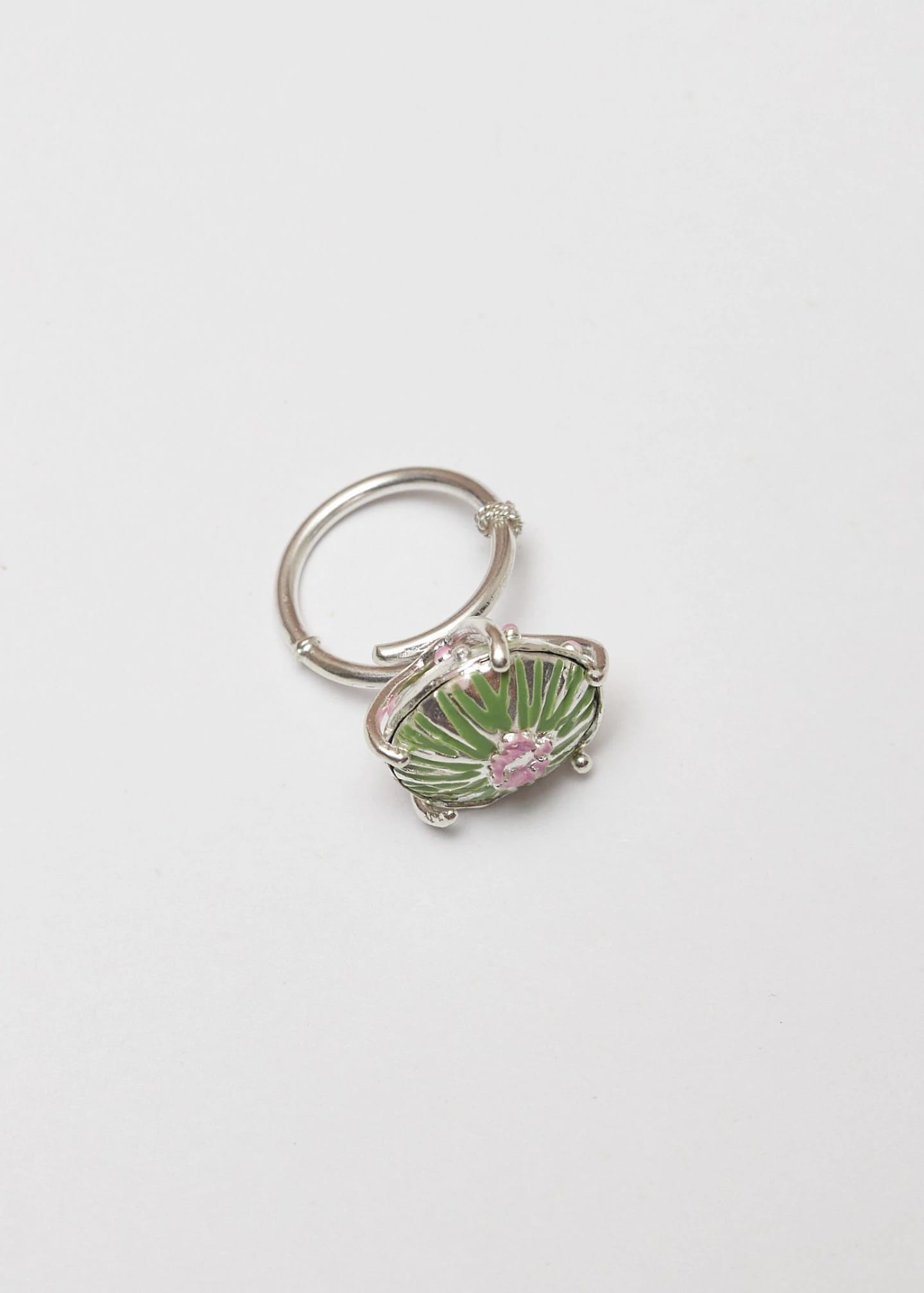 Anillo sombrerito midi pistacho lila - imagen 1