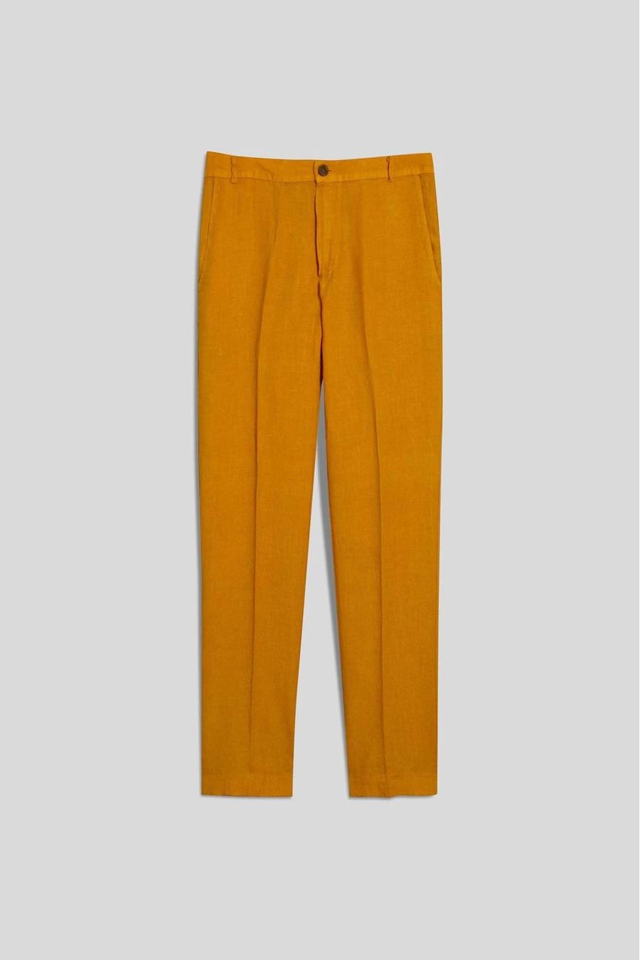 Men's linen pants mustard donato - imagen 1