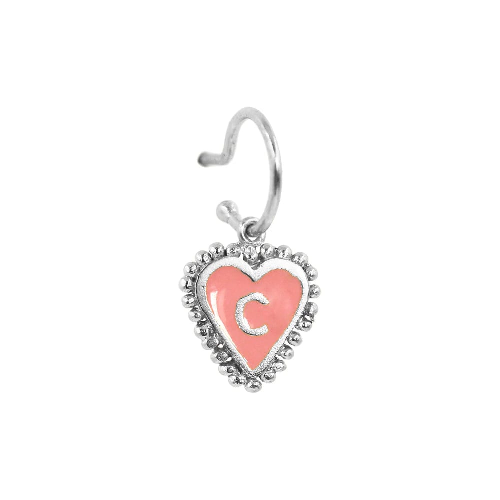 PreOrder Baby Hoops 9mm Letra Heart Plata - imagen 9