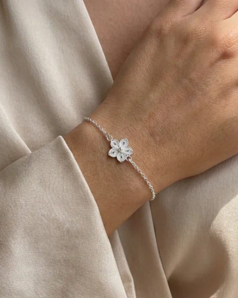 Pulsera en plata flor Filigrana - imagen 1