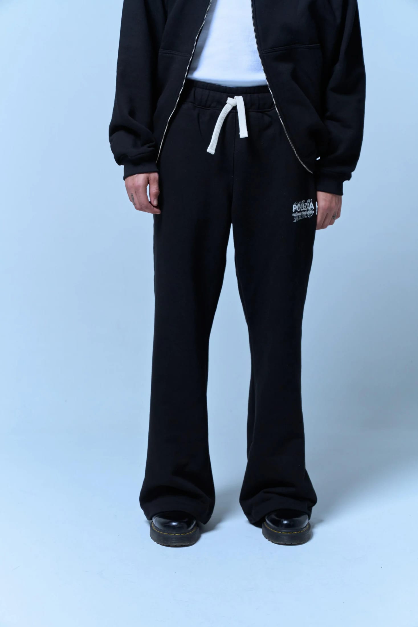 POLIZIA BLACK FLARED SWEATPANTS - imagen 8