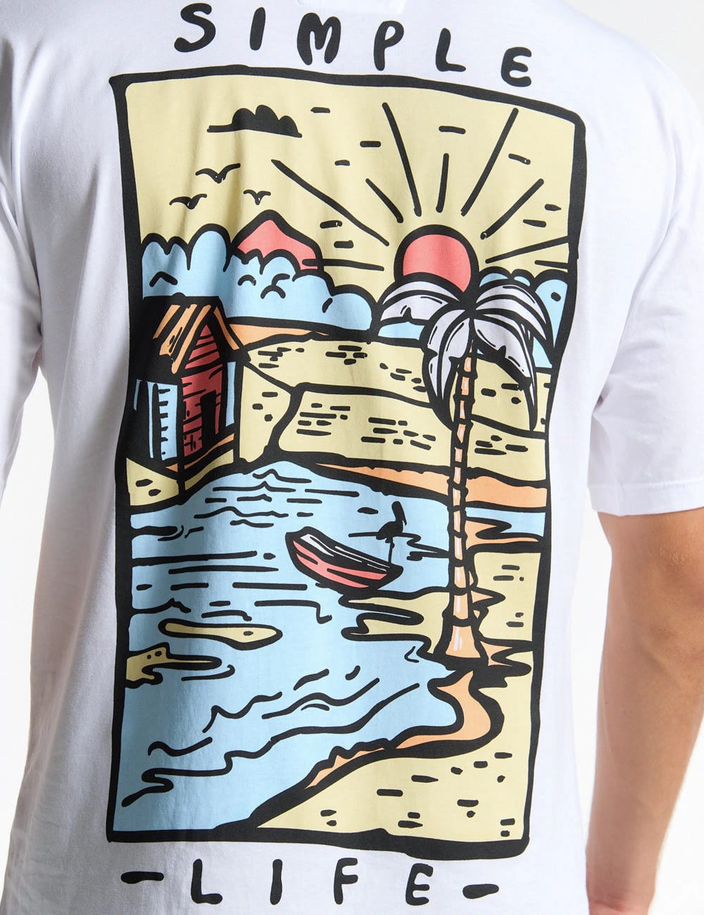 Camiseta Oversize Vida Simple  blanco Hombre - imagen 4
