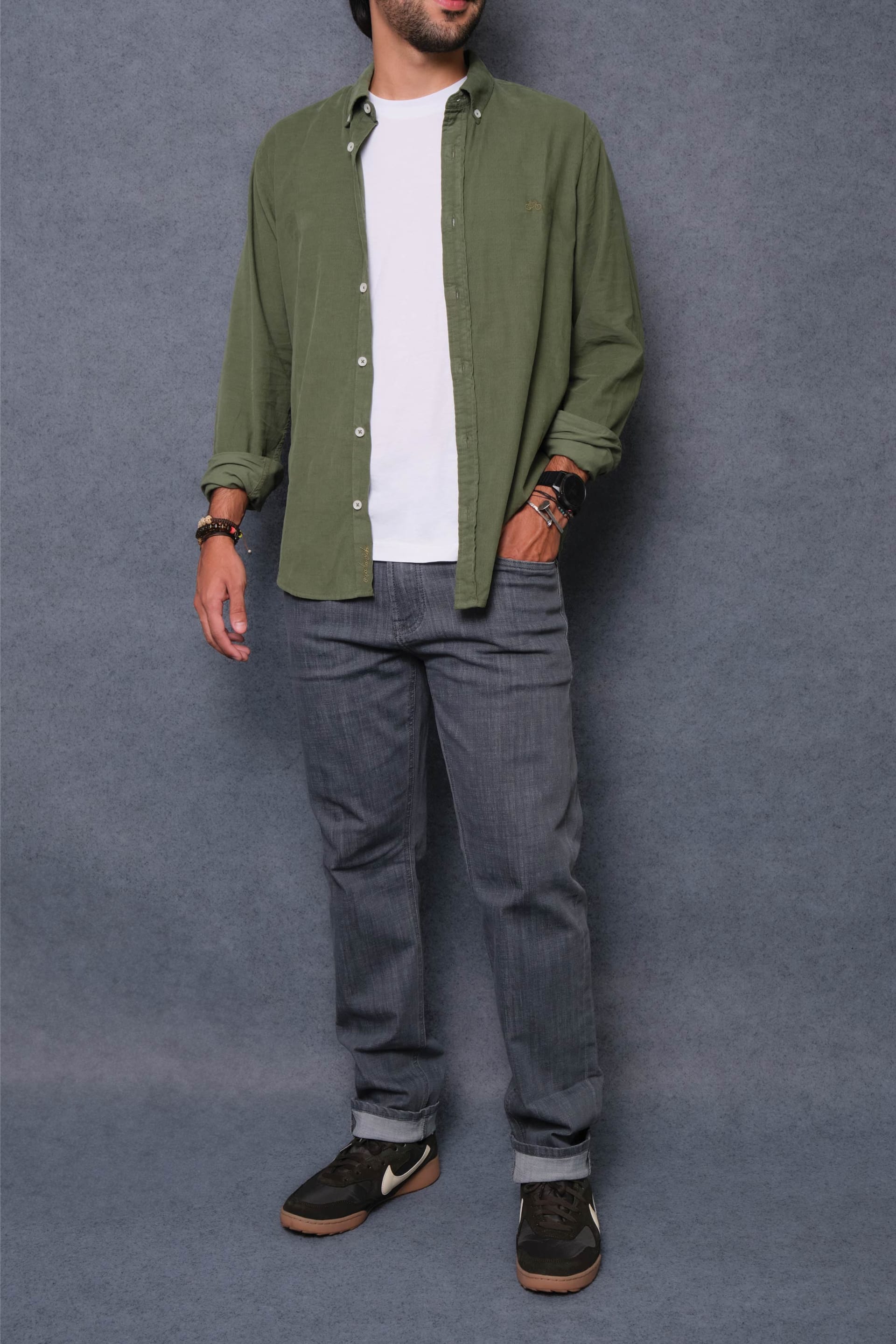 CAMISA PANA OLIVA - imagen 1