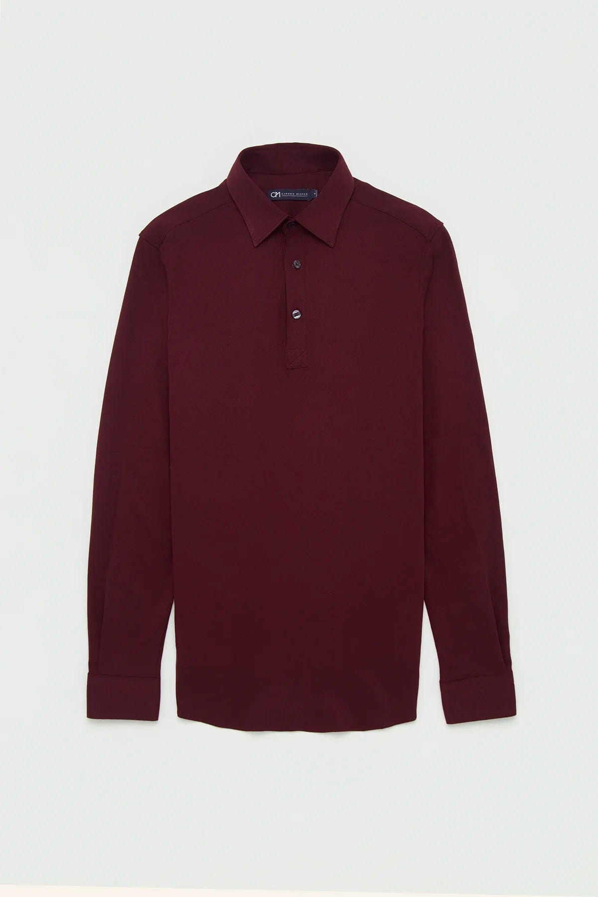 Camisa Piqué Polera Algodón Borgoña - imagen 1