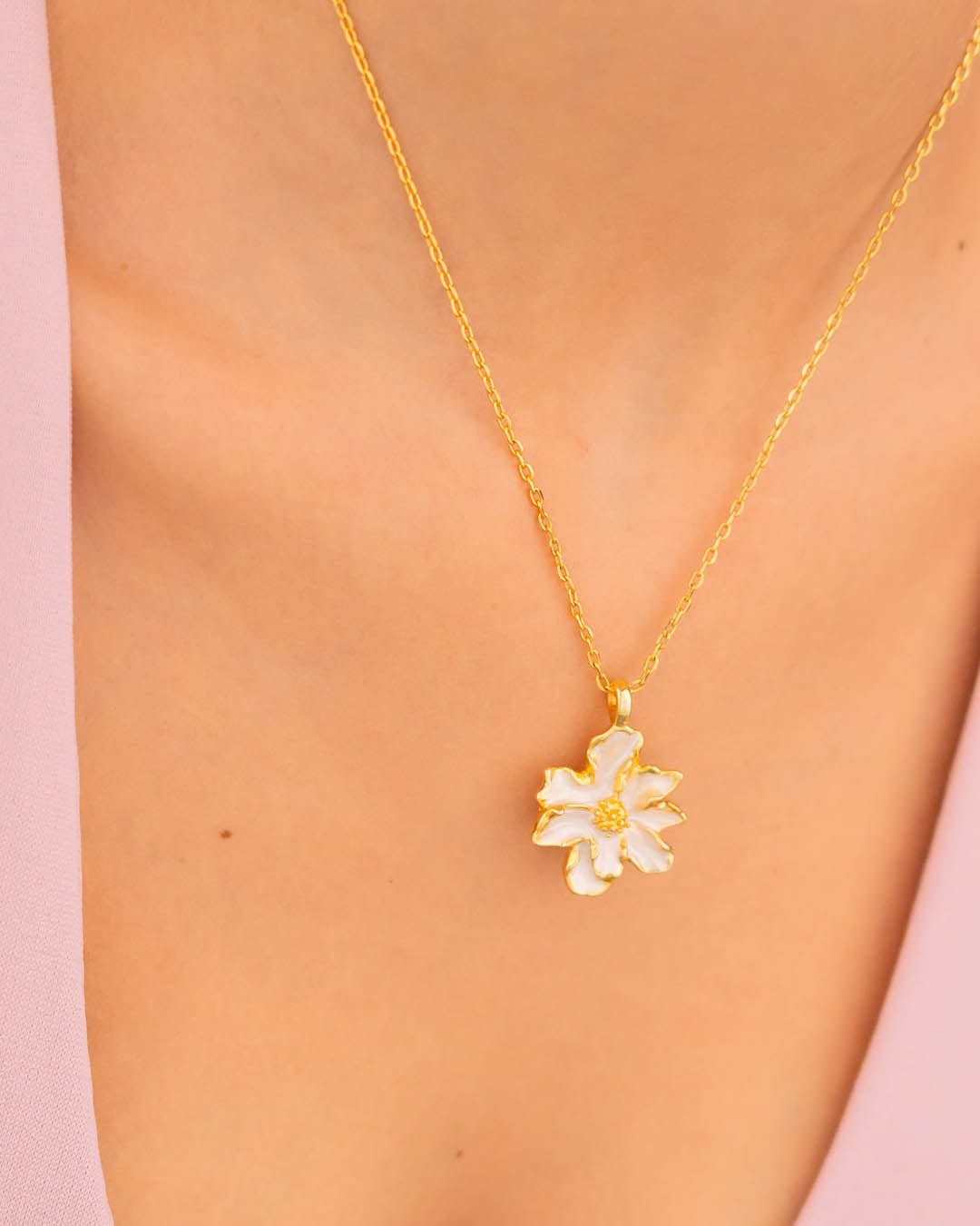Collar Maxi Flor Perlado - imagen 1