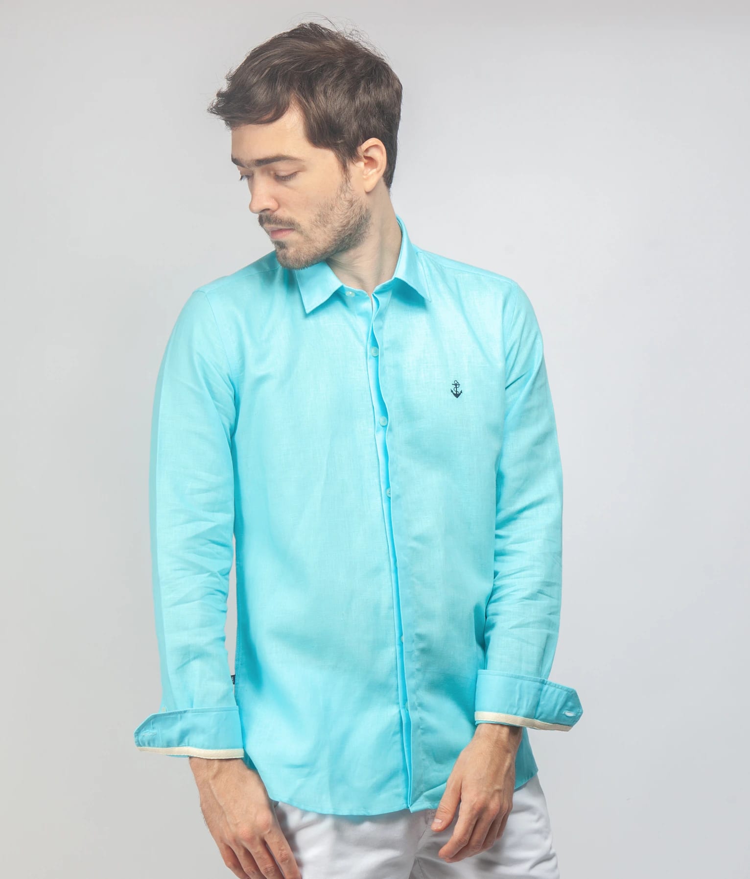 Camisa Lino Aguamarina - imagen 1