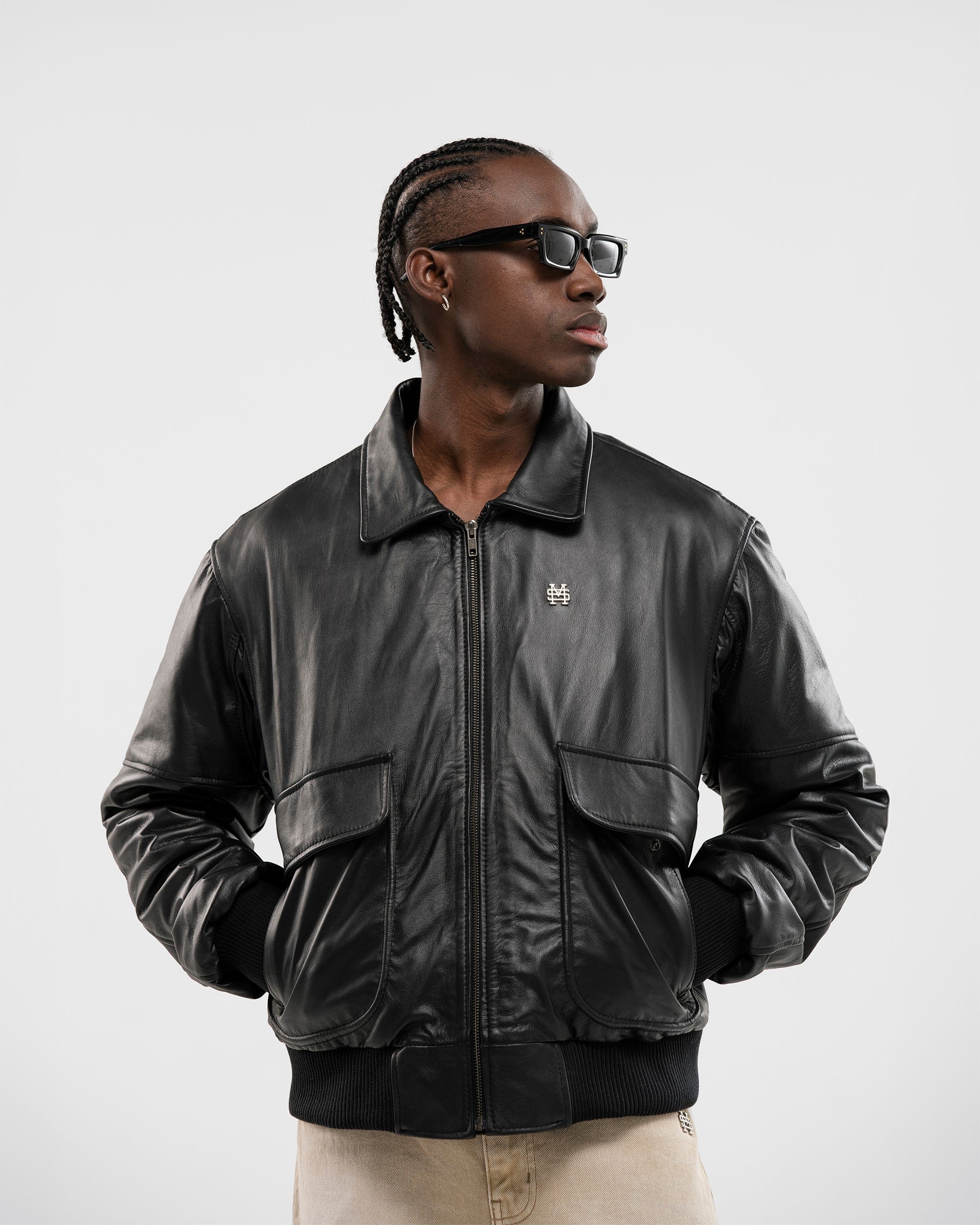 Edición Limitada | Chaqueta de Cuero Aviador - Negro - imagen 4