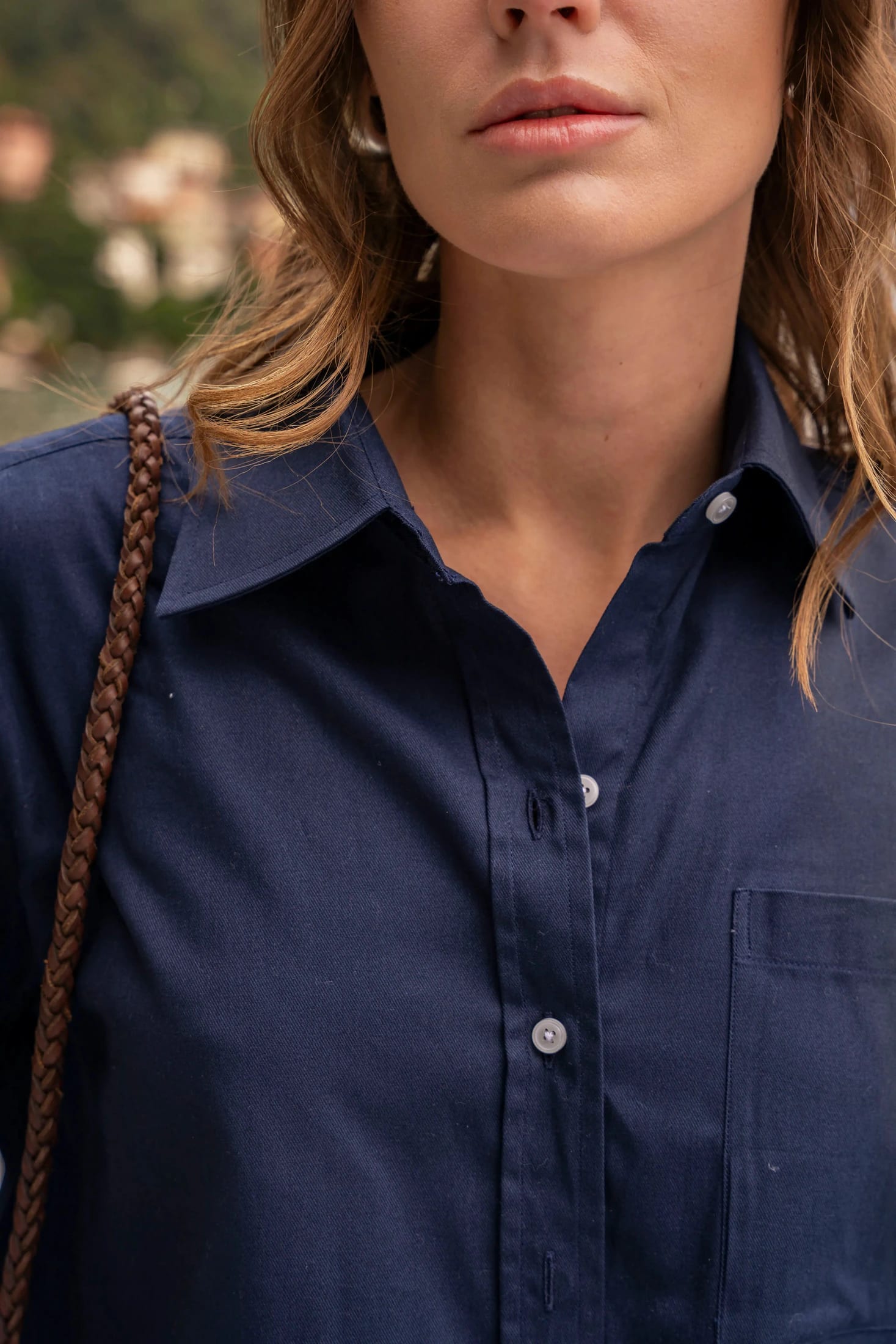 Camisa Crop Mujer Azul Oscuro - imagen 7