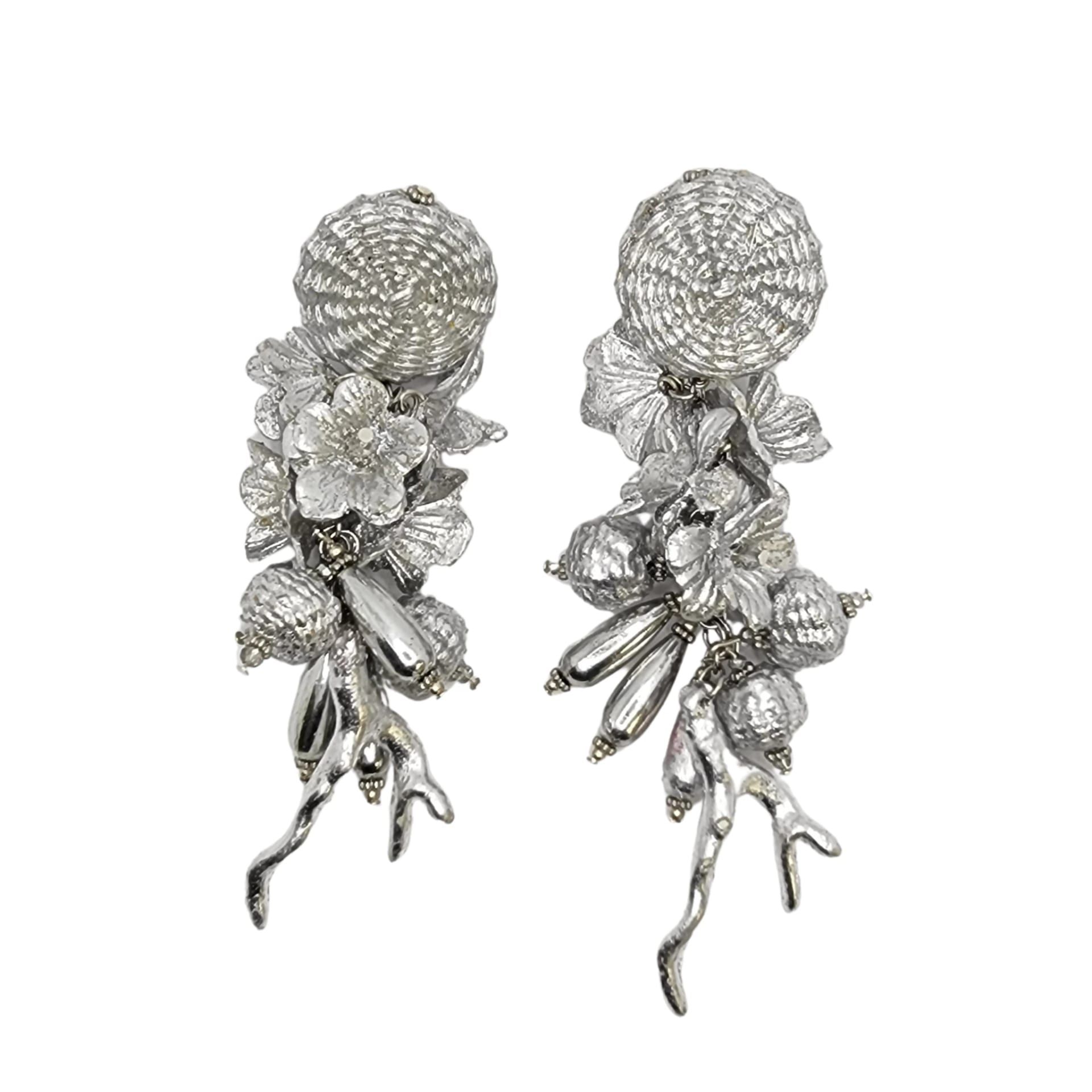 Silver Flowers Earrings - imagen 1