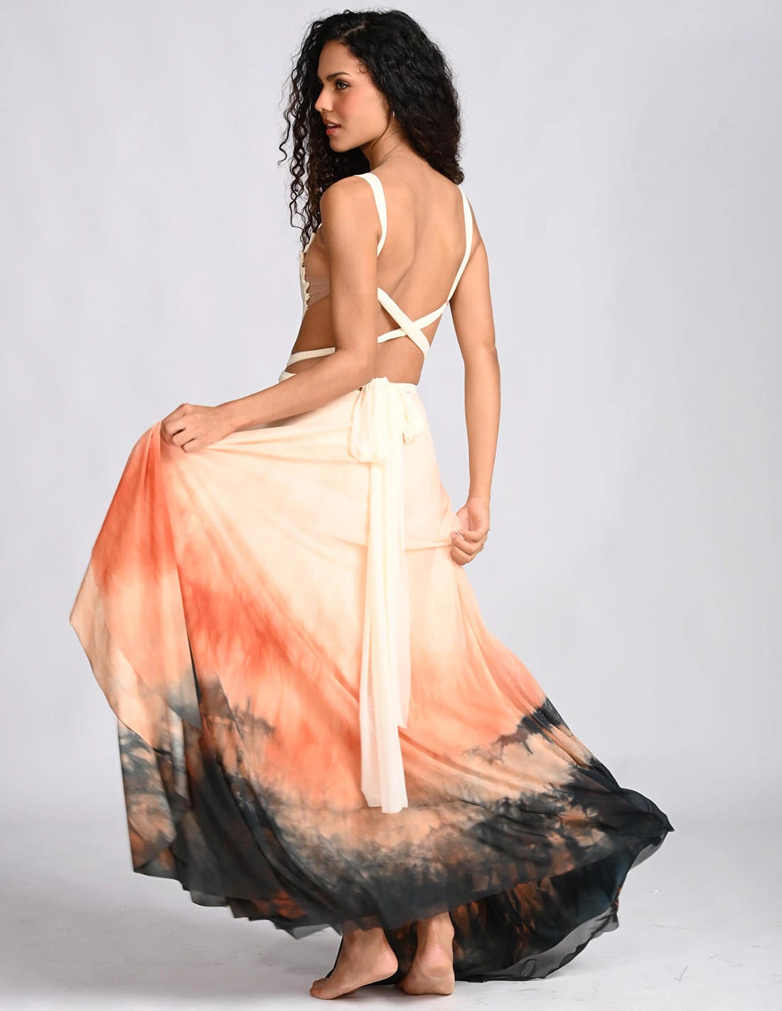 Vestido Feather Spotted Ochre + Blue - imagen 2