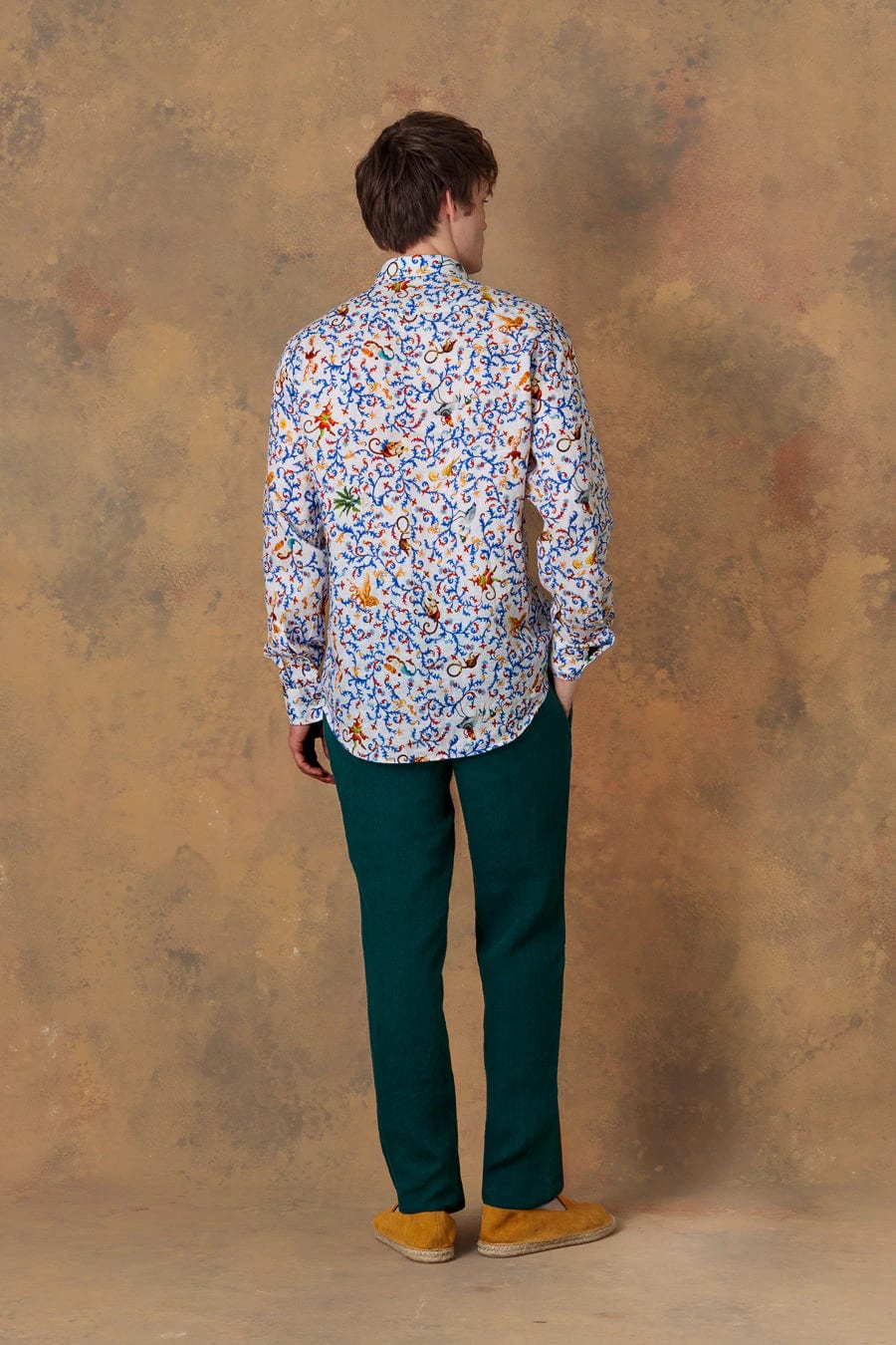 Men's shirt linen delphos white - imagen 5