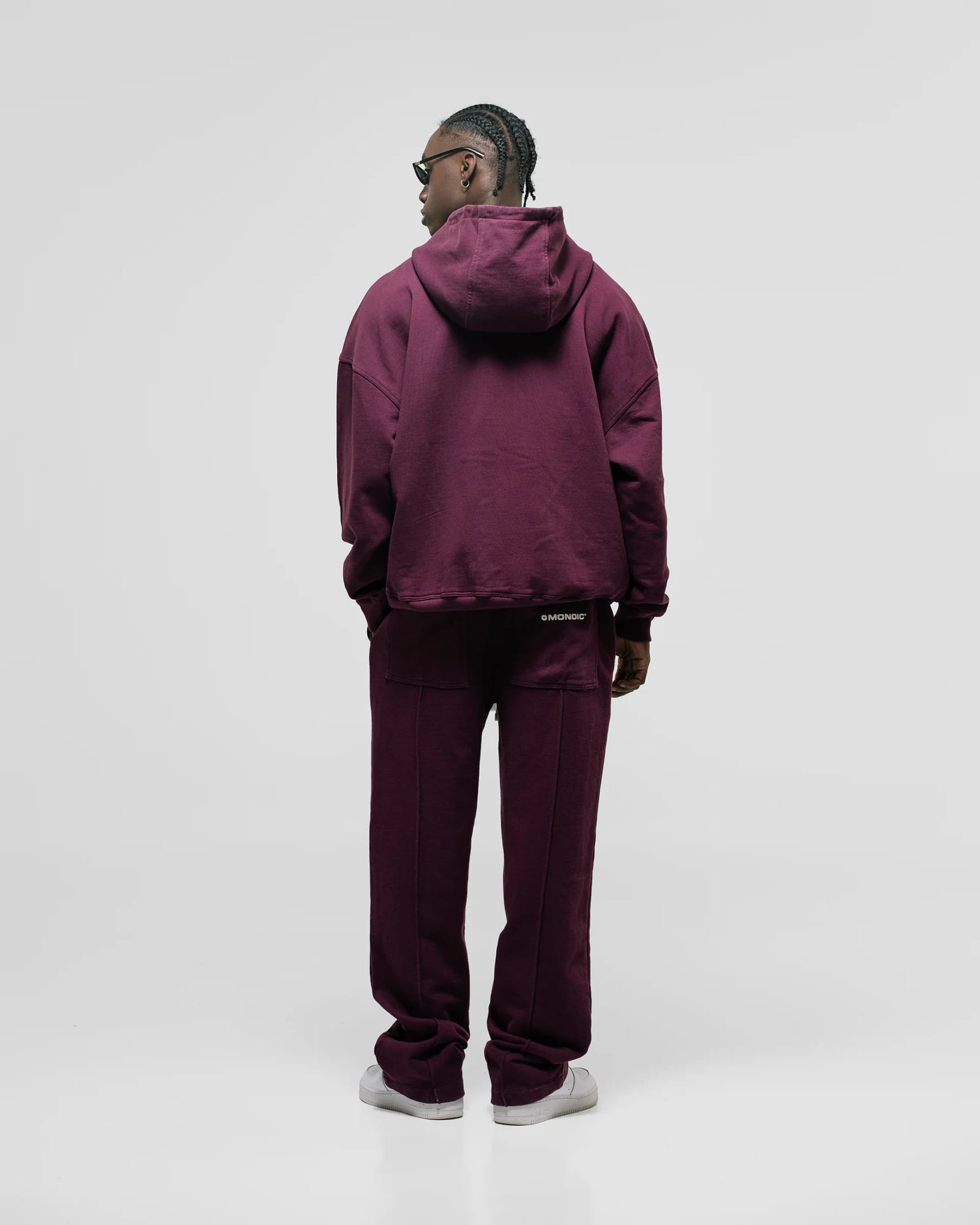 Zip Hoodie Oversized Básico V3 - Burgundy - imagen 5