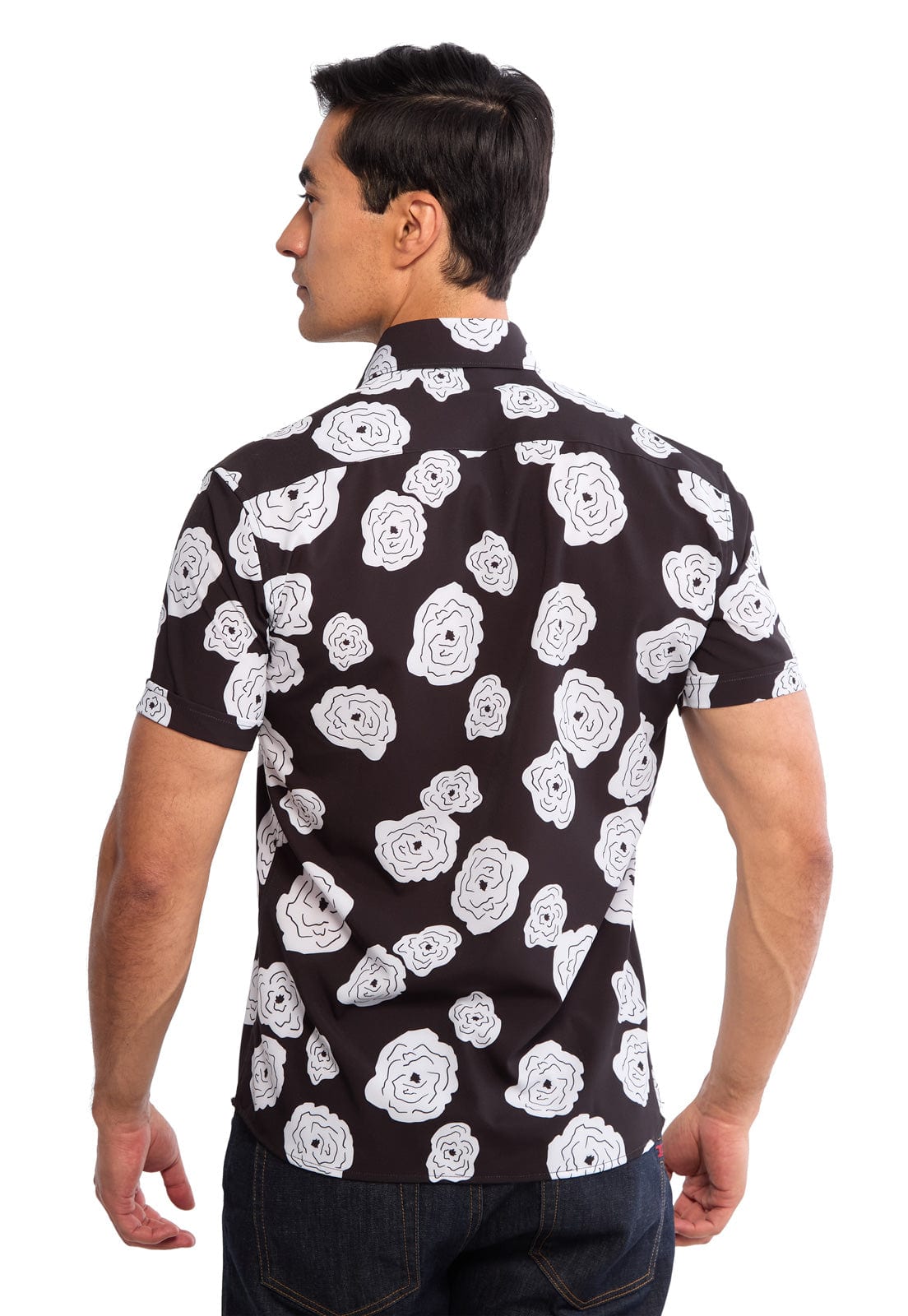 Camisa manga corta floral negra - imagen 2