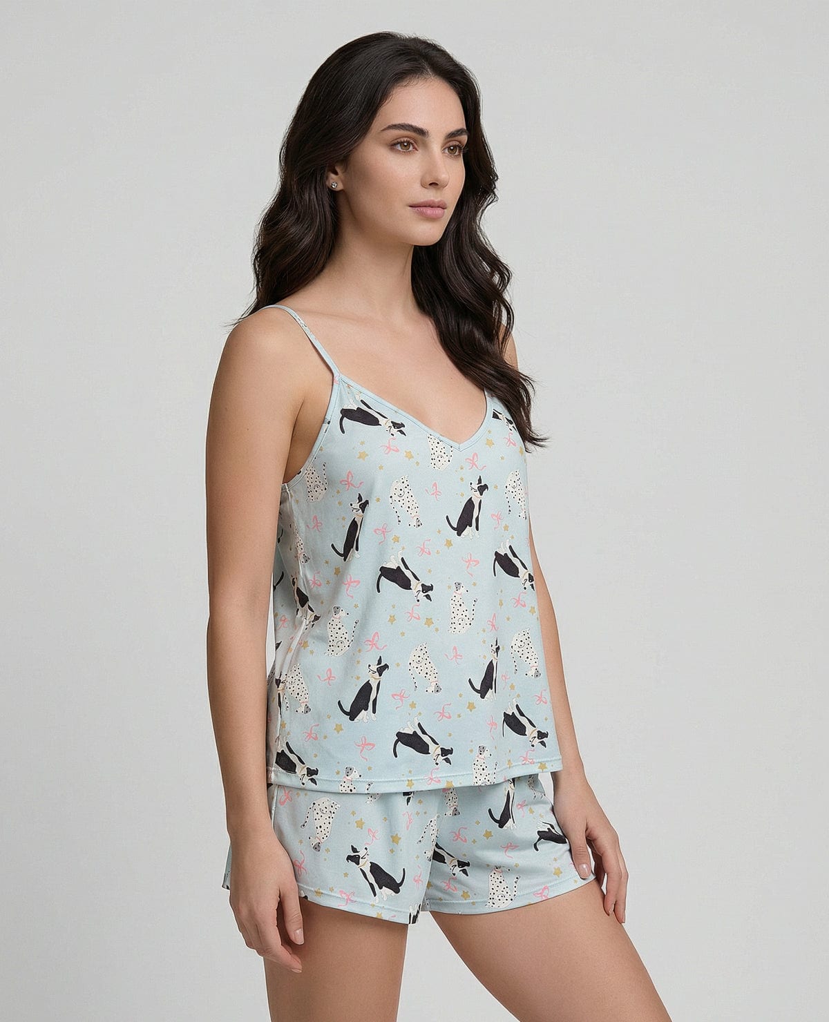 Pijama de Short | Blusa escote en V | Tiras ajustables - imagen 2