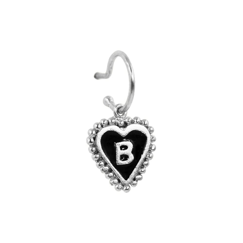 PreOrder Baby Hoops 9mm Letra Heart Plata - imagen 8