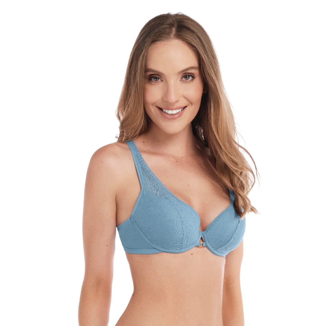 BRASIER CON ENCAJE Y ESPALDA DOBLE TELA - imagen 1