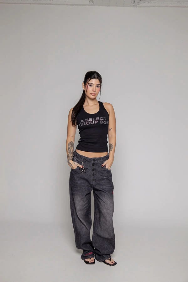Baggy Remainder Dama Stone-Negro - imagen 5