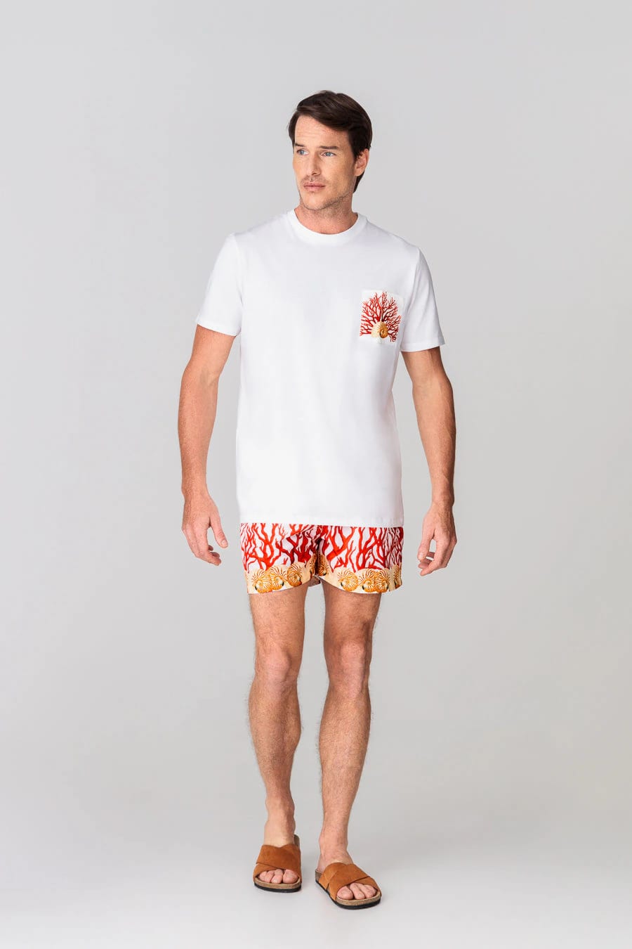 Men's cotton t-shirt pocket atlantis white - imagen 1
