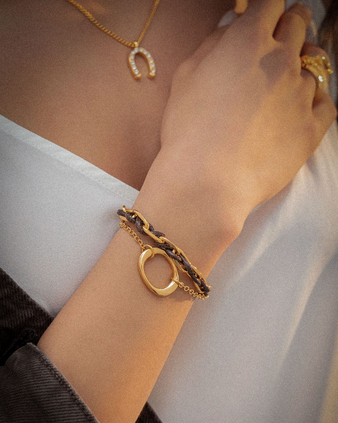 Pulsera Ovalo Cordón Entrelazado - imagen 1