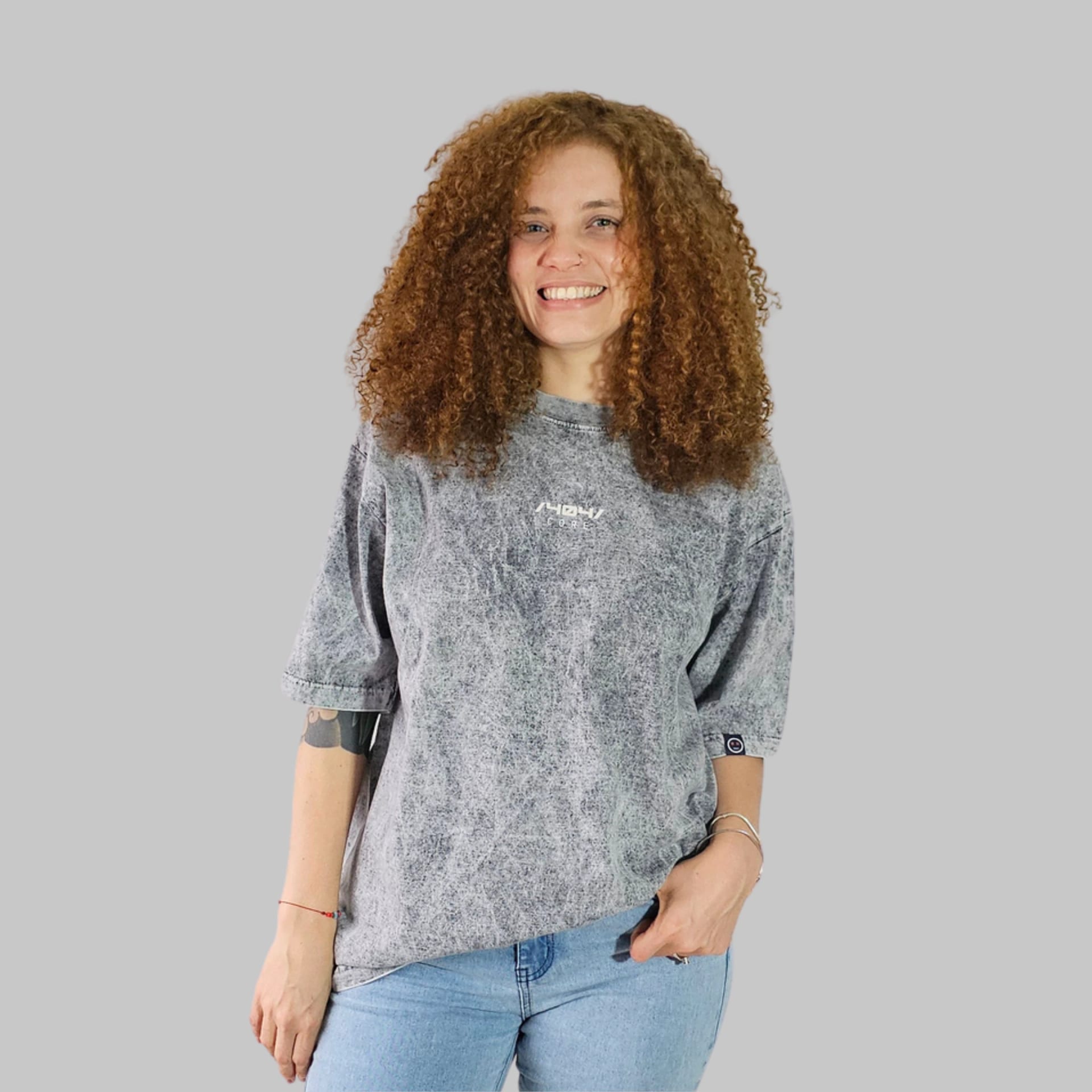 Camiseta Oversize Acid Wash Core Gris - imagen 3