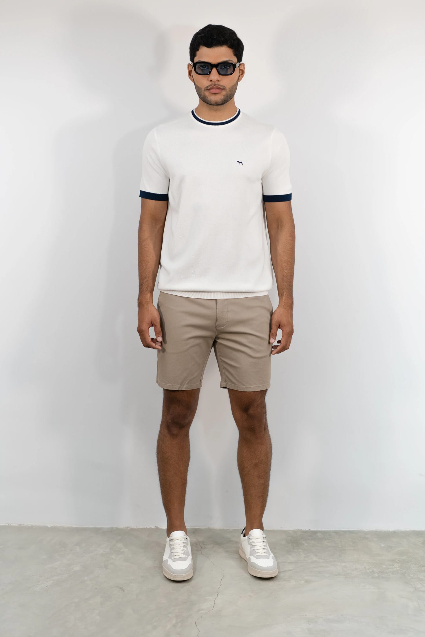 Suéter Fashion Blanco/Cuello Navy - imagen 1