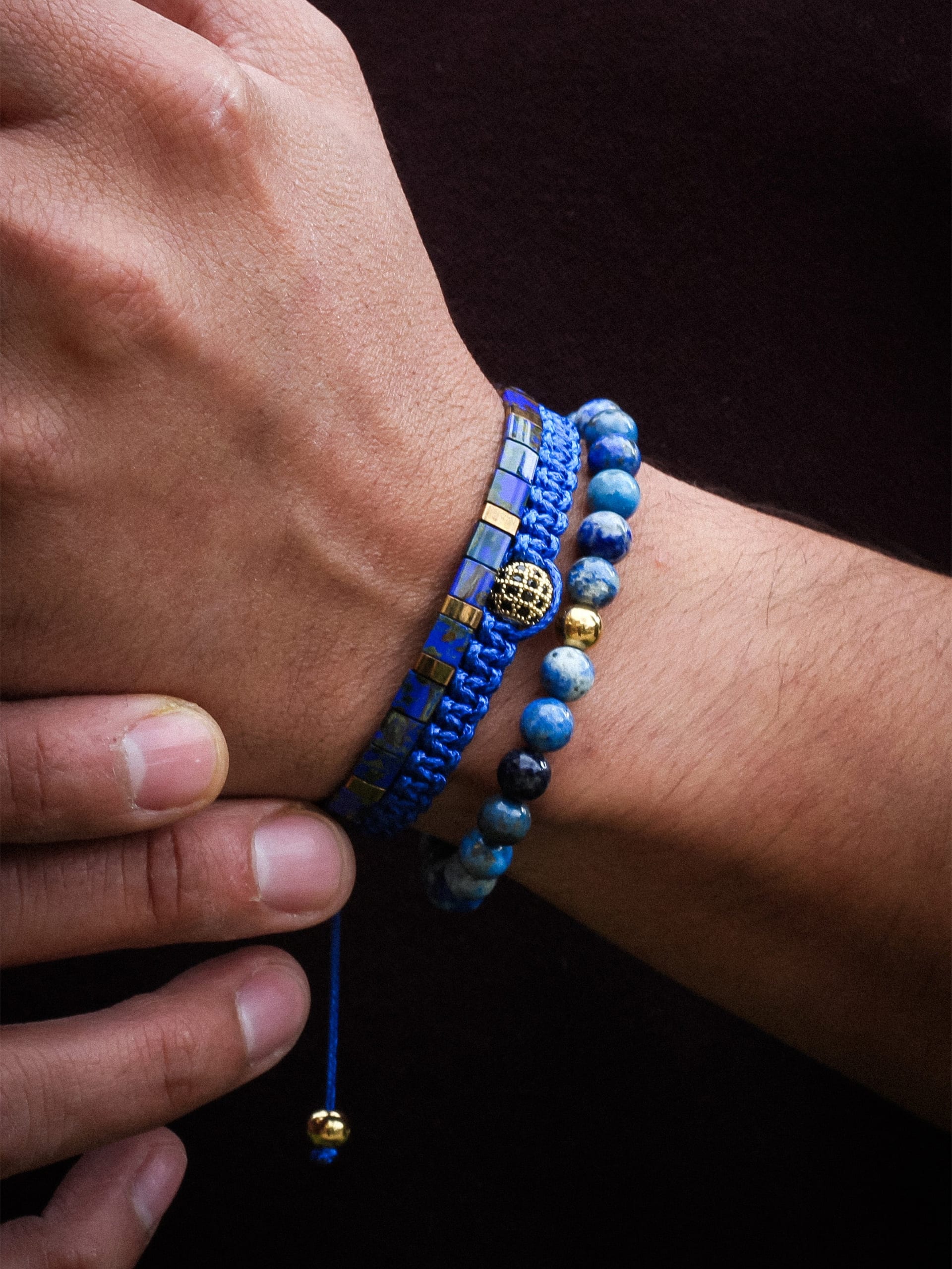 Brazalete Miyuki Tila Azul Marmolizado - imagen 4