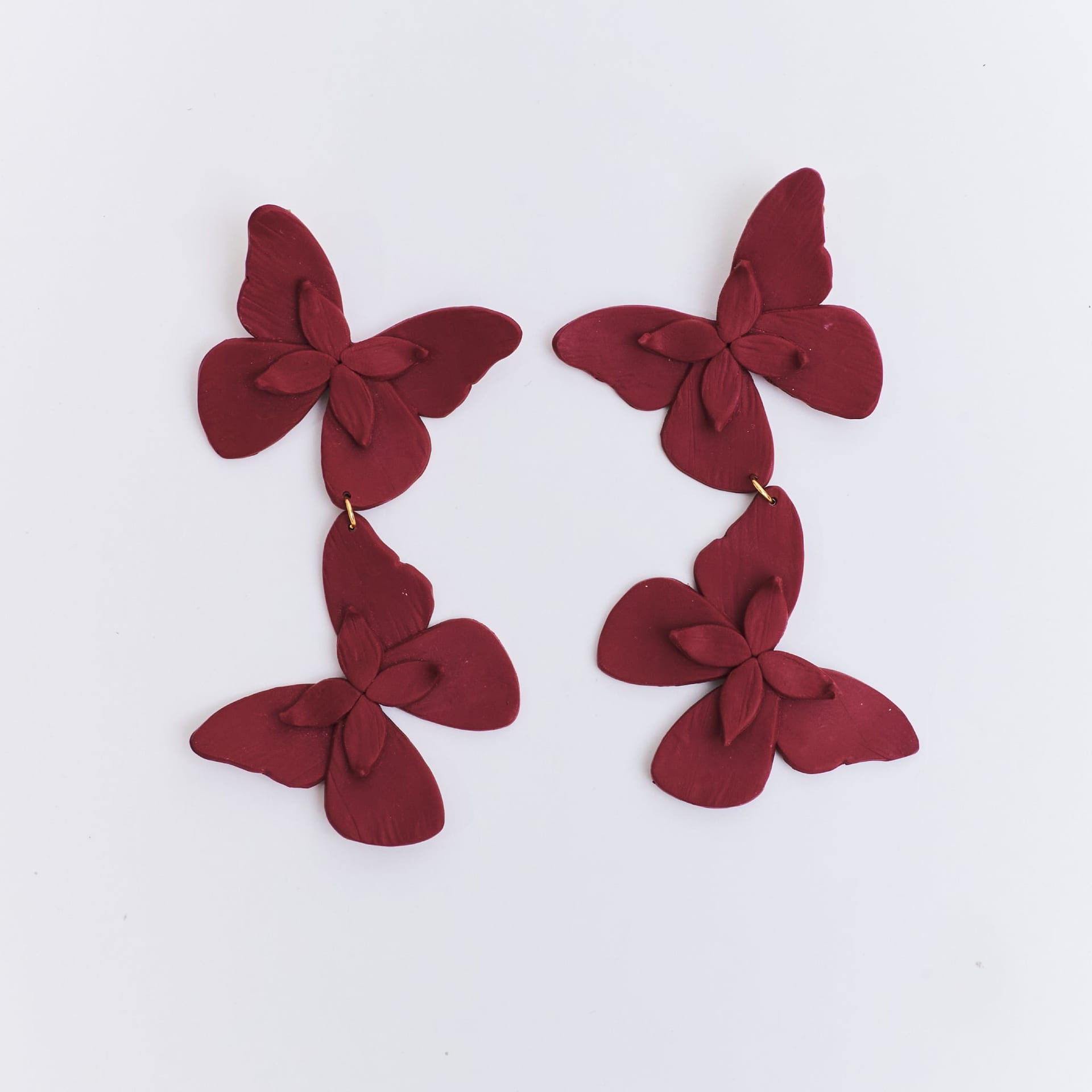 Aretes Alas en Flor Doble - imagen 1