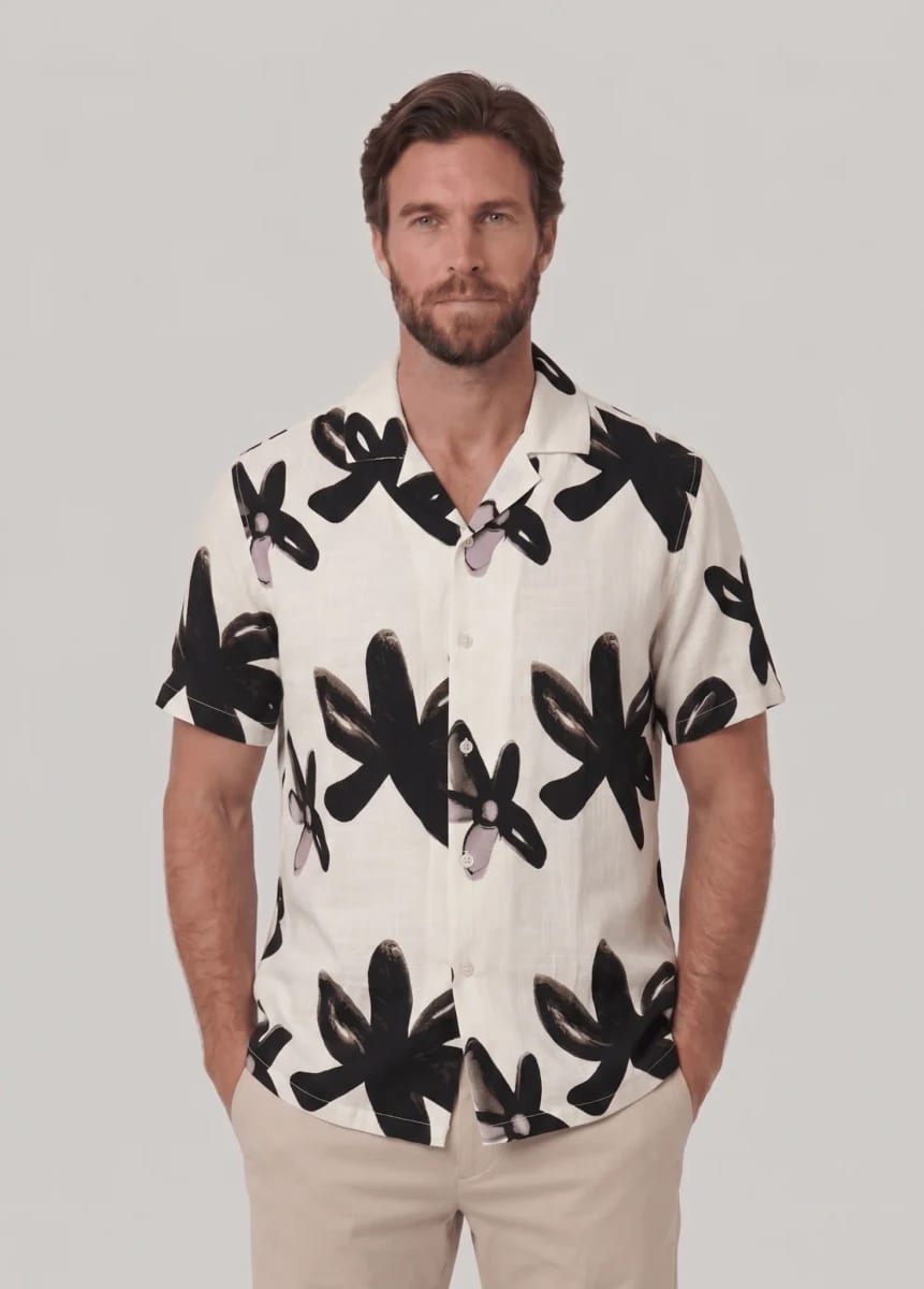 Camisa estampada manga corta para hombre Jon Sonen 027225077 - imagen 2