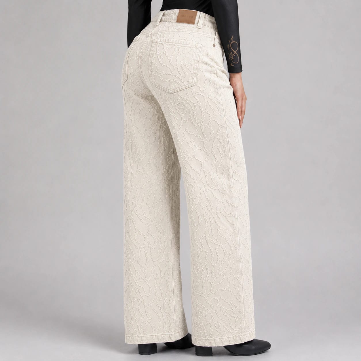 Jean Wide Leg Marfil ax-3105 Rigido - imagen 2