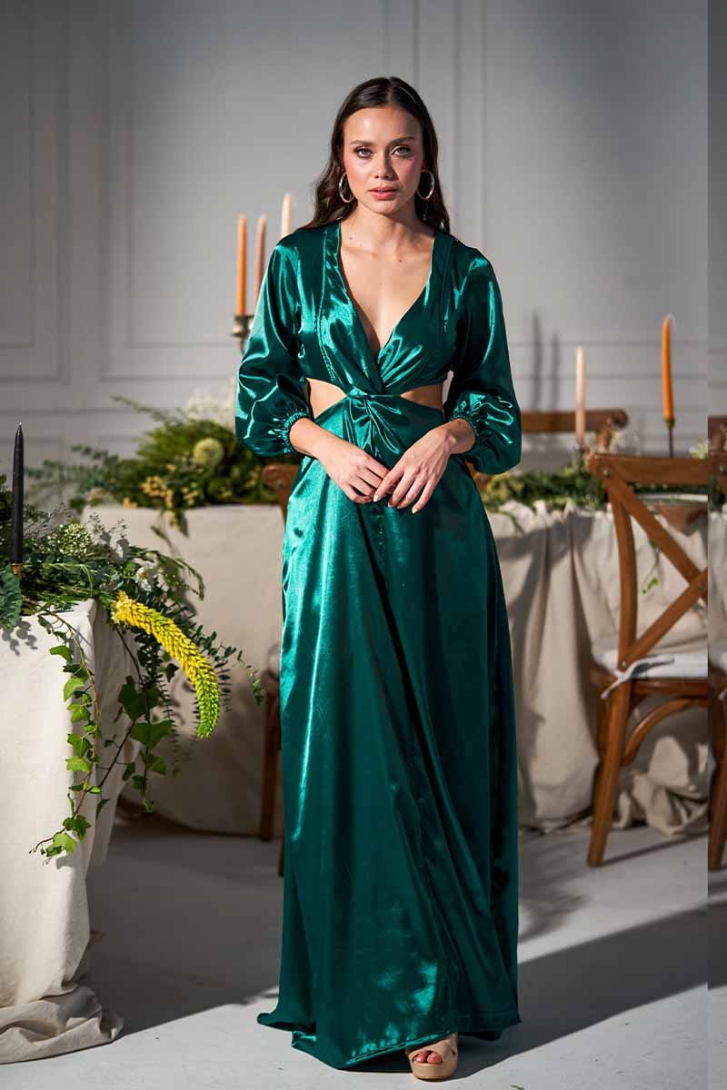 Vestido De Fiesta Manga larga y Falda Tipo A - imagen 1