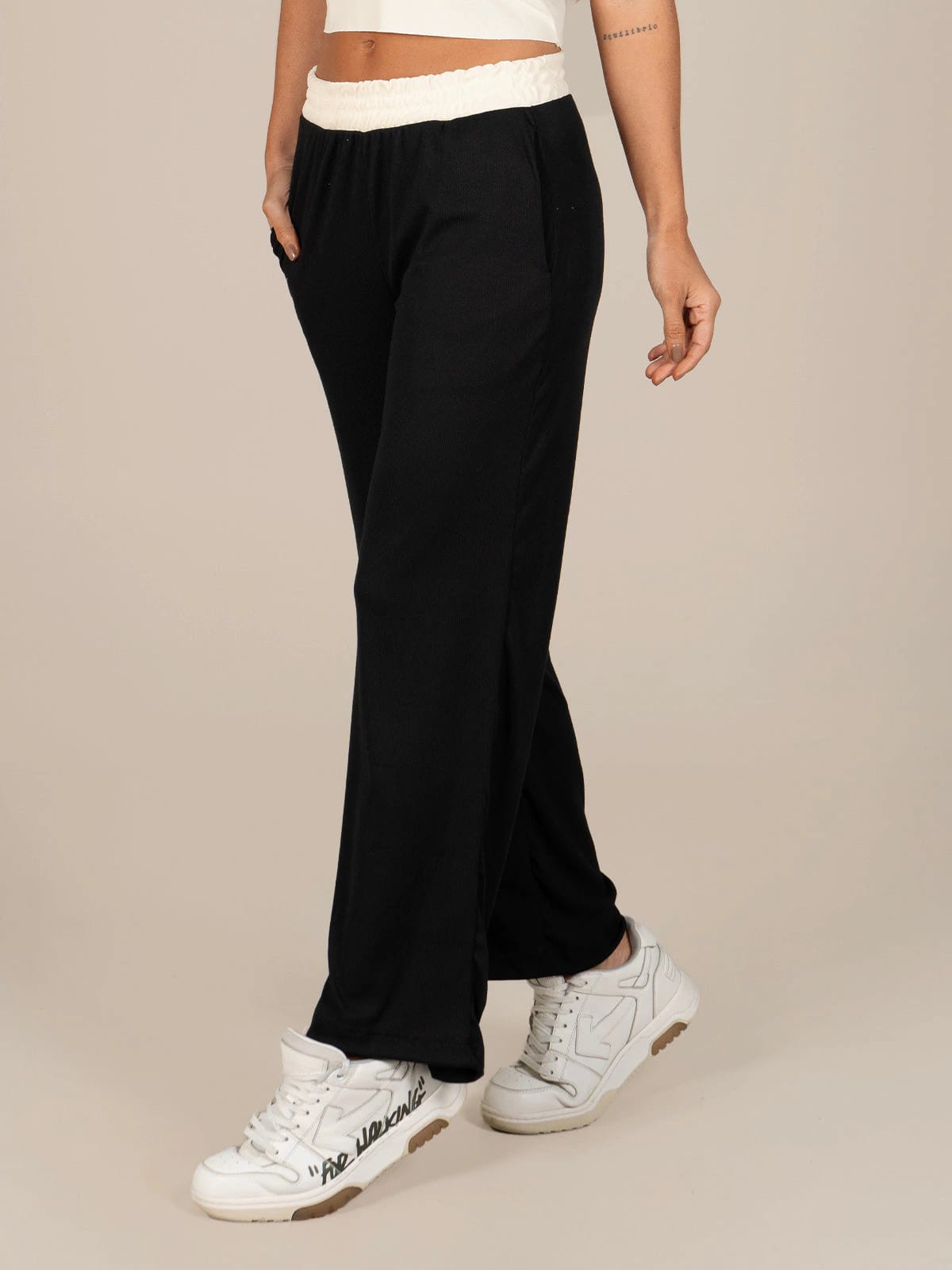 Pantalon merino dol negro vainilla - imagen 2
