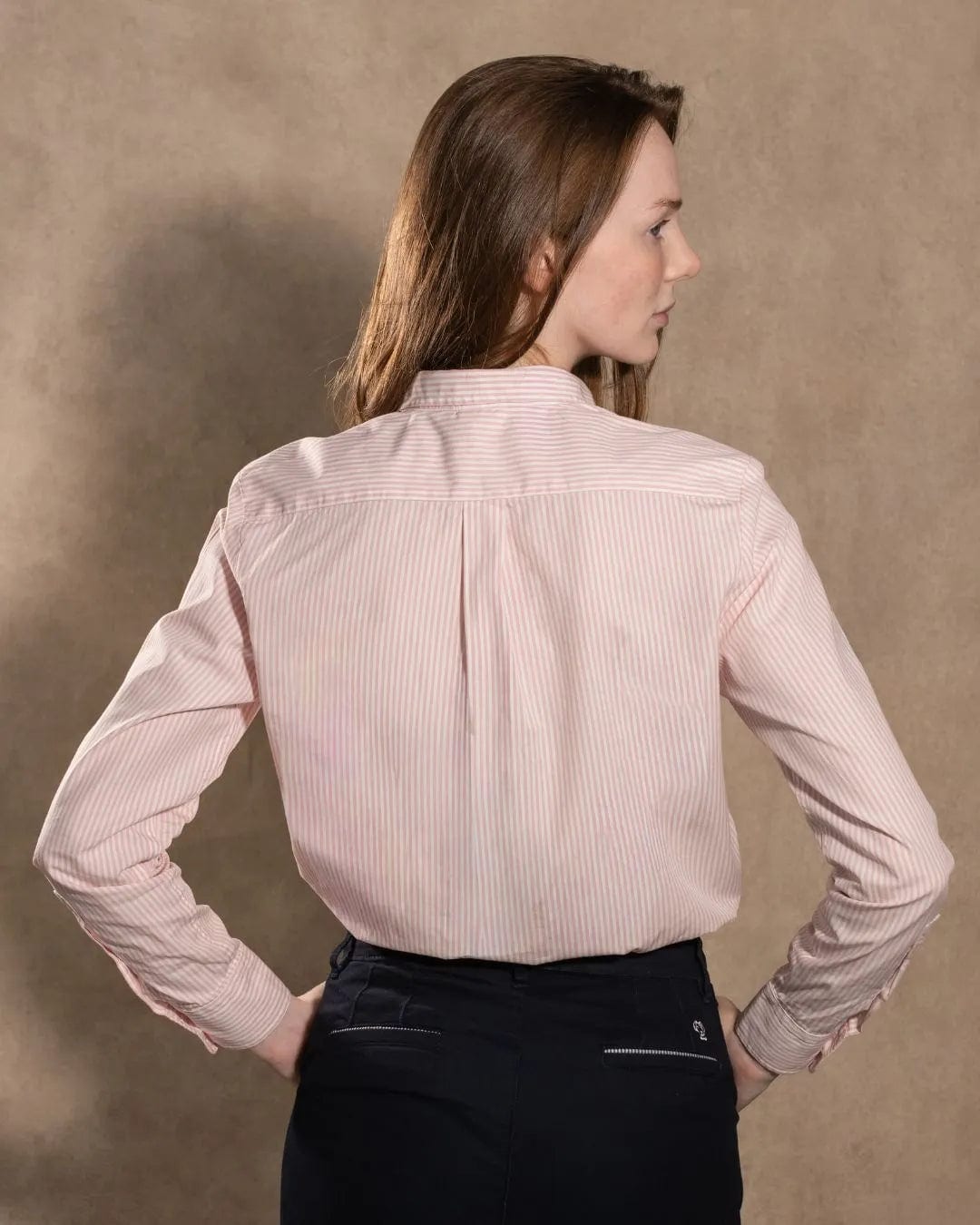 Camisa Antimanchas de Mujer Popelina Rayas Rosadas - imagen 6