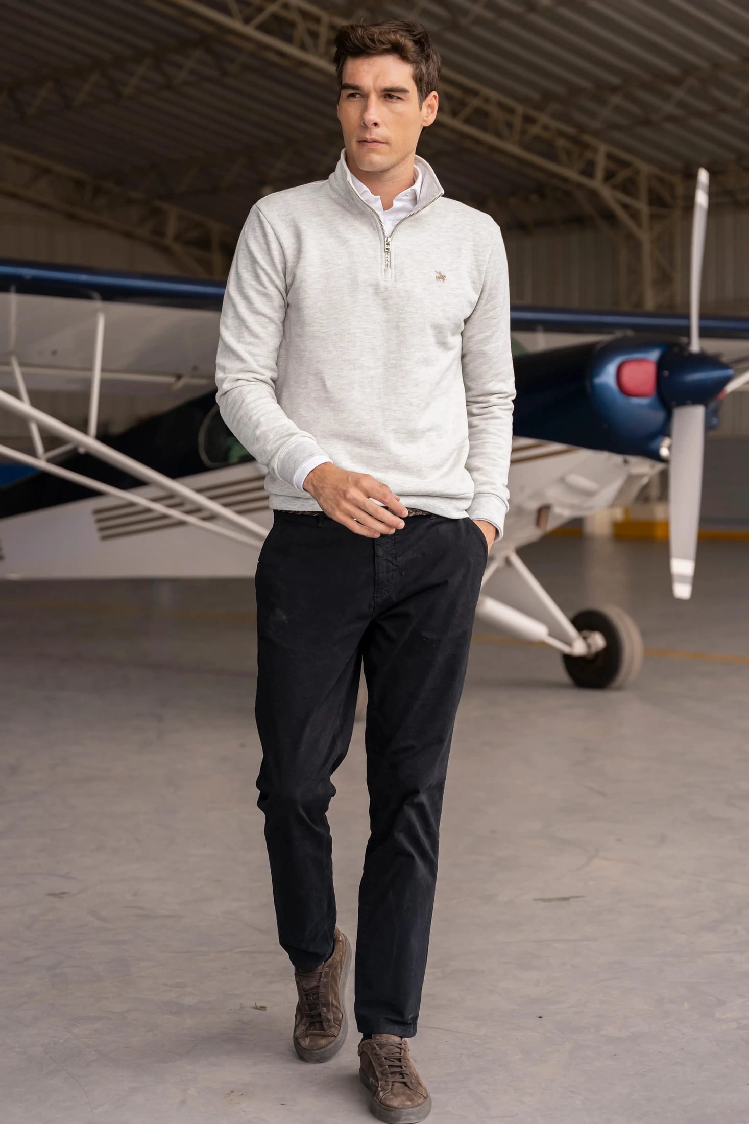 Suéter Halfzip Premium Hombre Arena - imagen 2