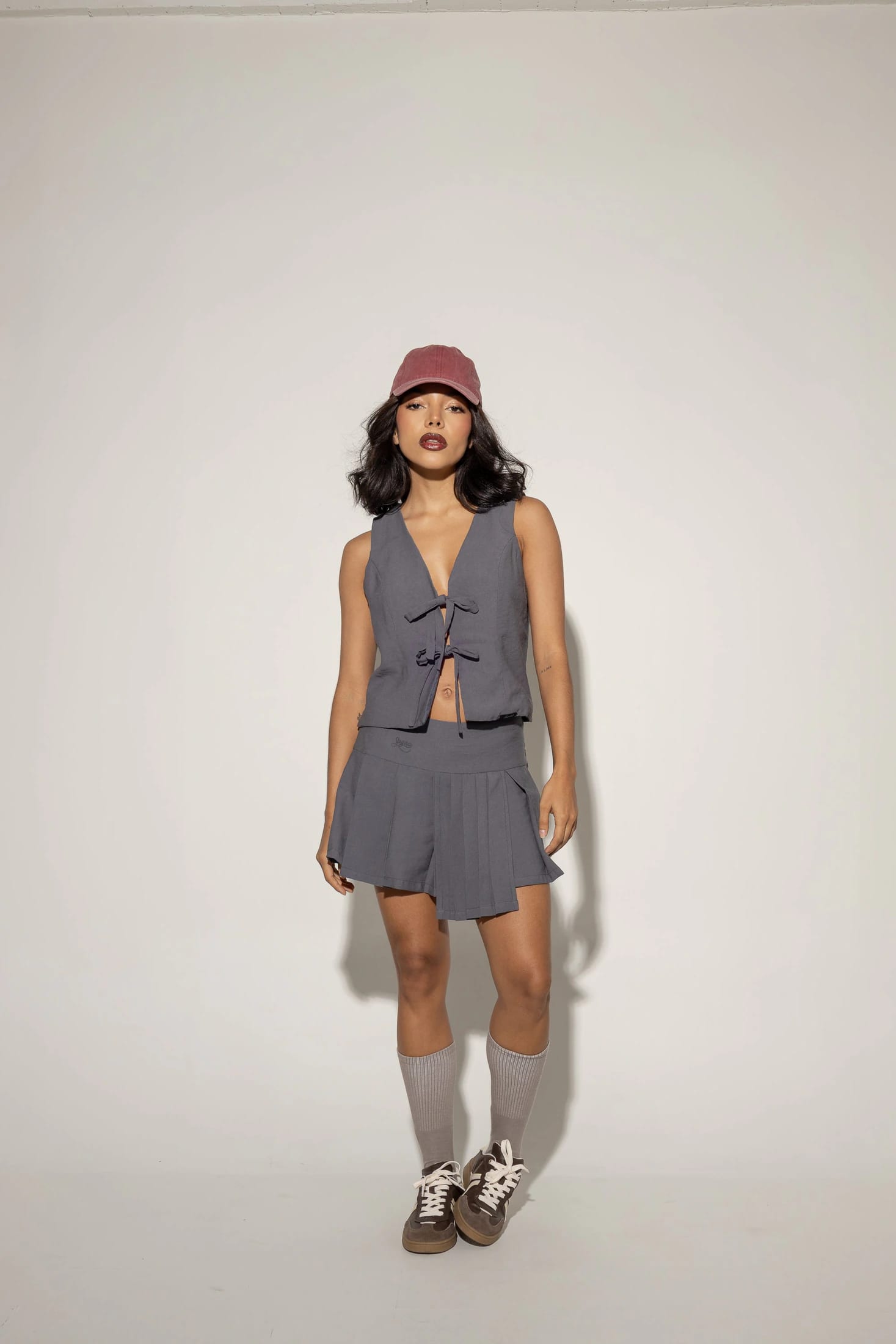 Falda Mini Redemption asimétrica-Gris - imagen 1