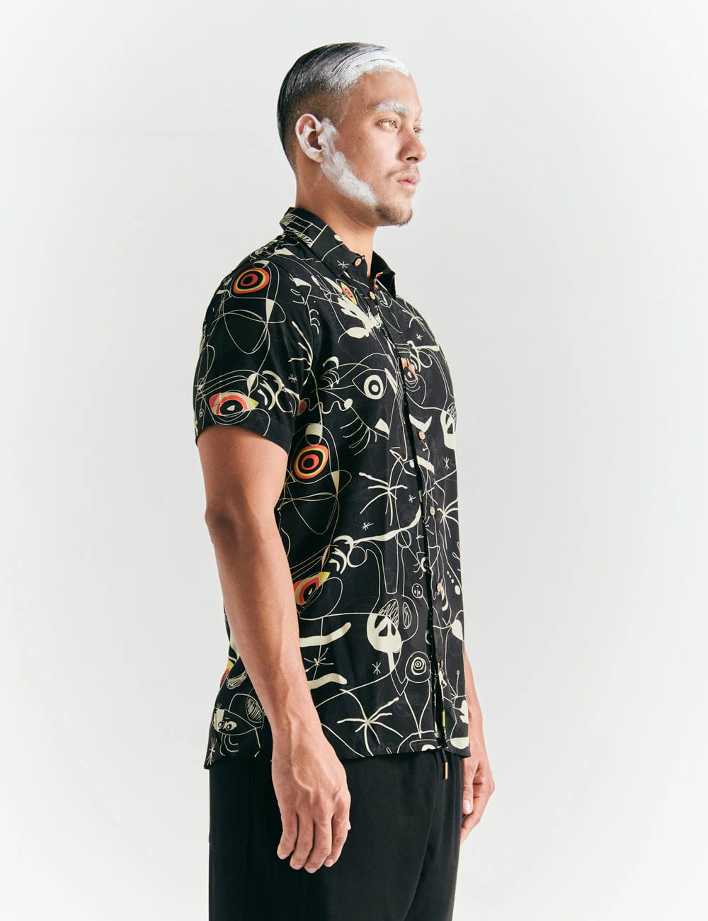 Camisa Regular Fit Miro  negro + crudo Hombre - imagen 3