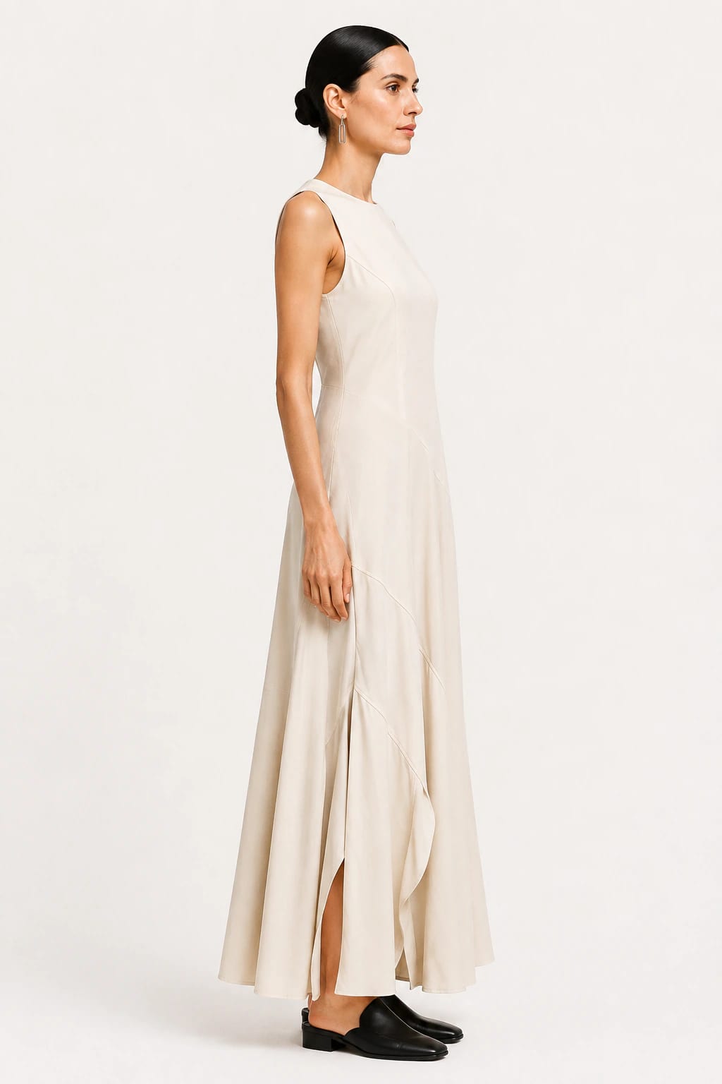 Vestido Asimétrico Beige - imagen 2