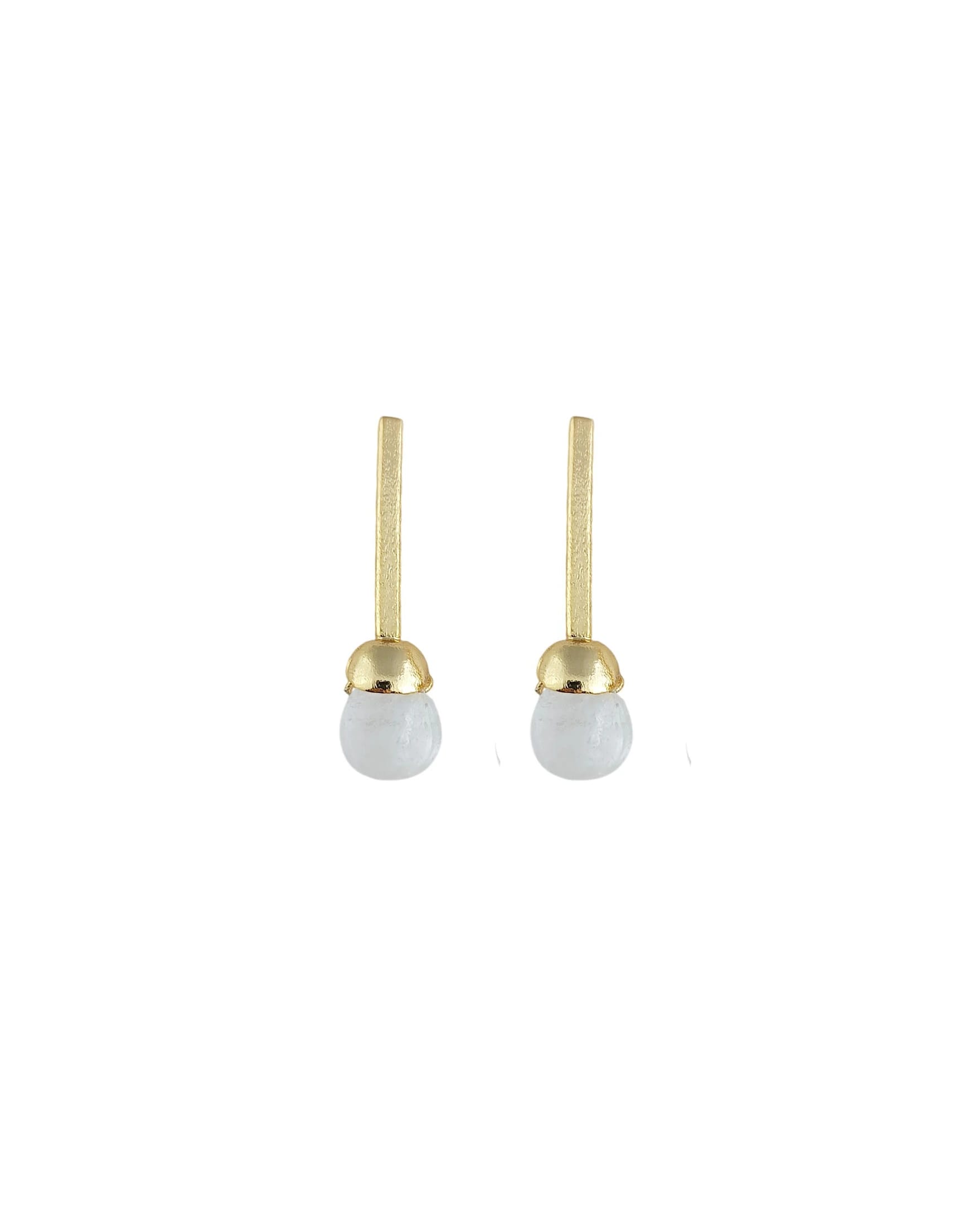 Aretes en bronce y cuarzo cristal, Fernanda - imagen 1