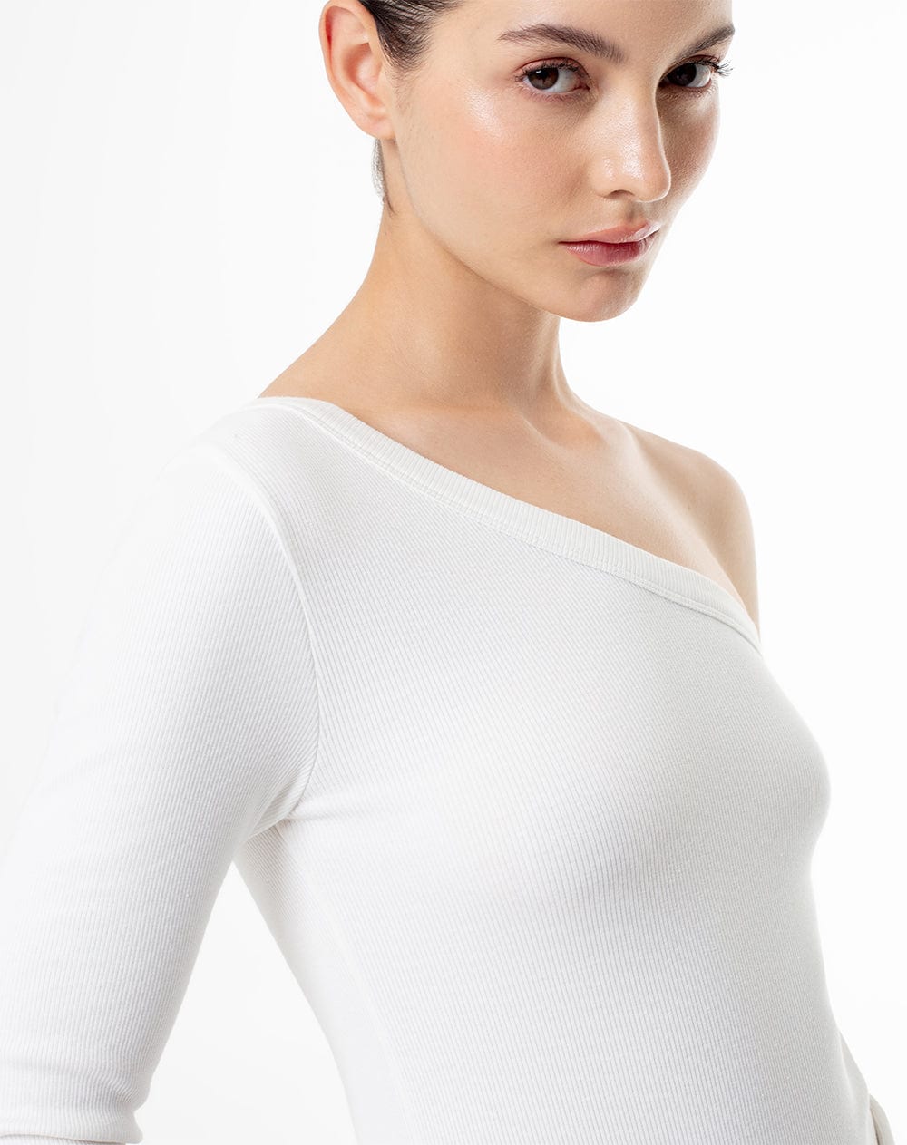 Camibuzo un solo hombro slim blanco mujer - imagen 3
