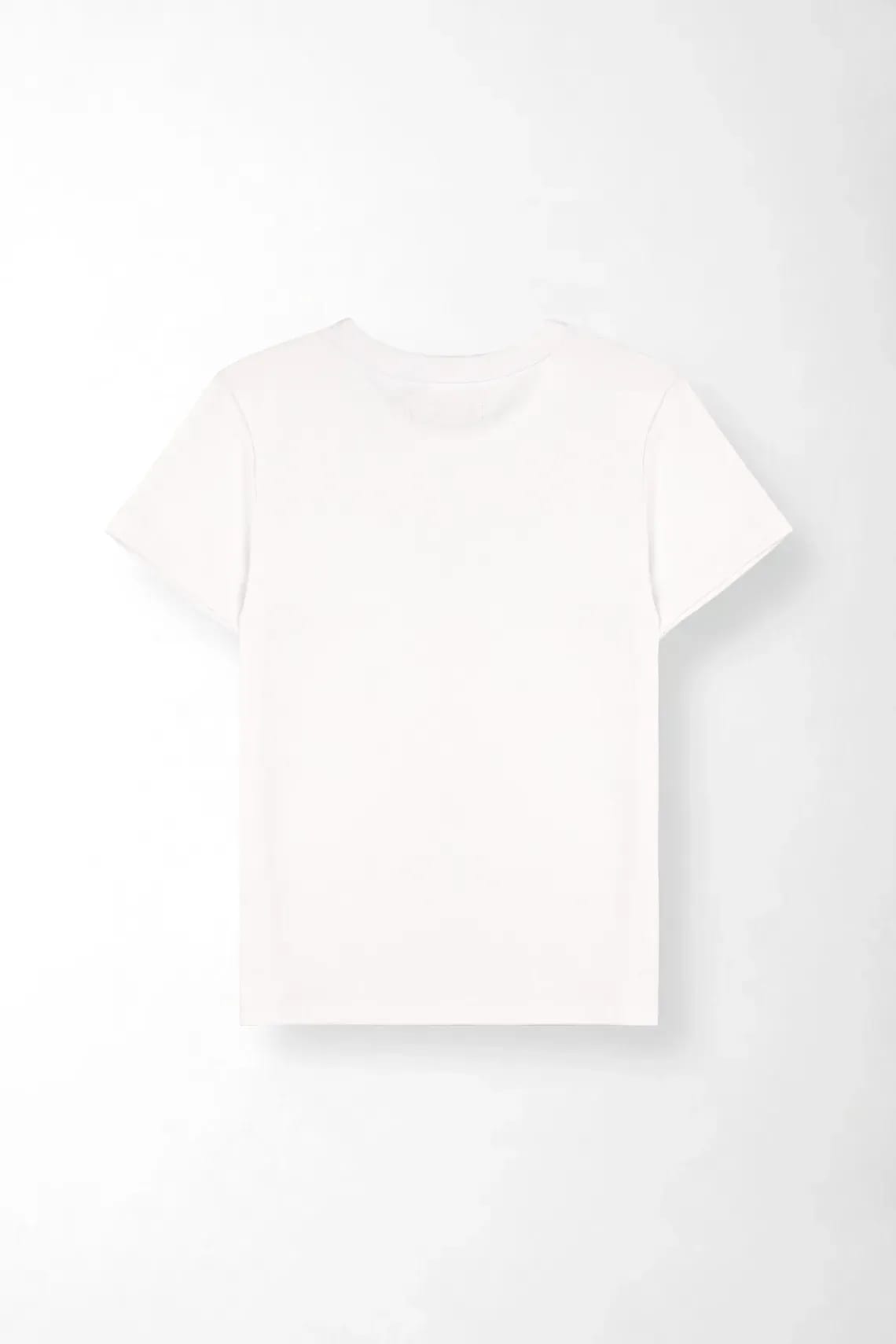 Camiseta regular fit con cuello redondo en blanco para mujer - imagen 8