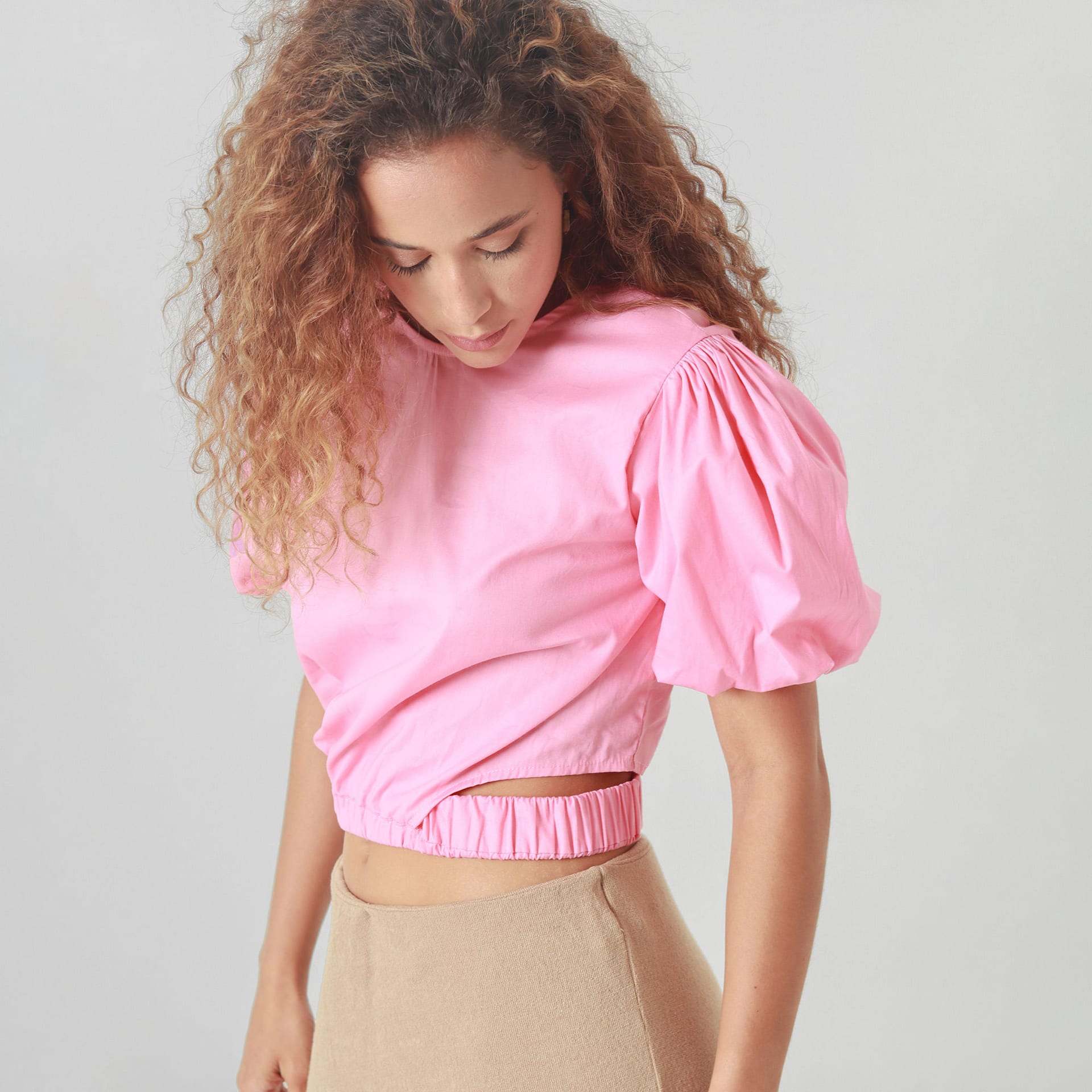 Blusa Cuello Redondo Manga Corta - imagen 1