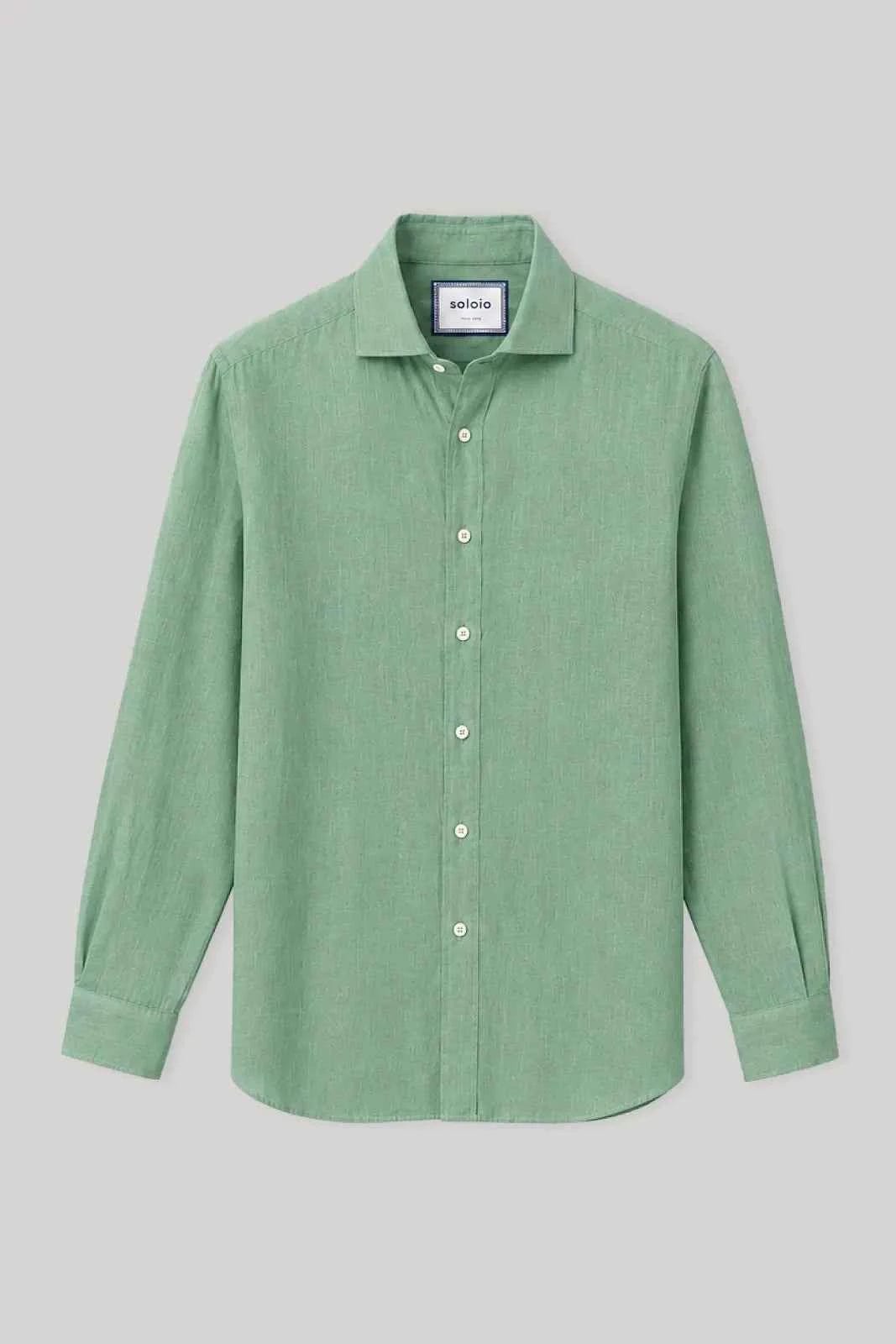 Men's linen shirt ming green - imagen 1