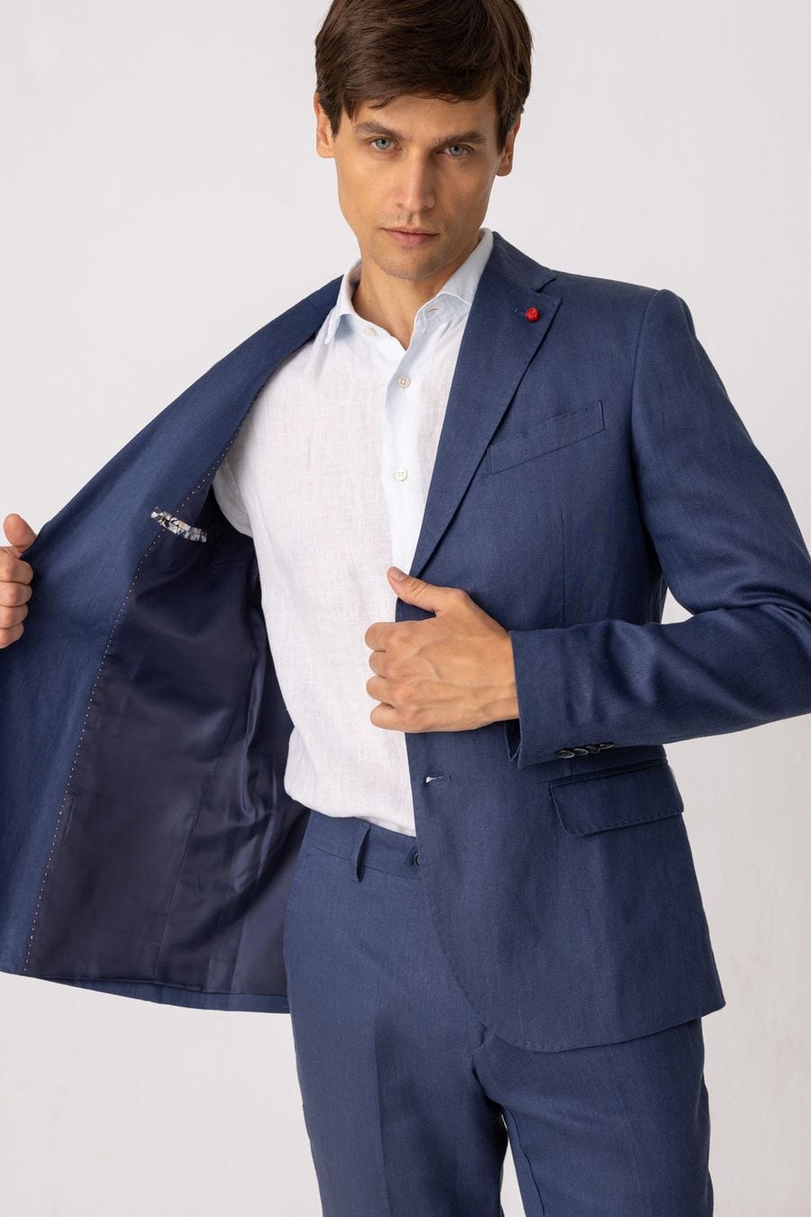 Men's mixed fabric navy vittorio set - imagen 3