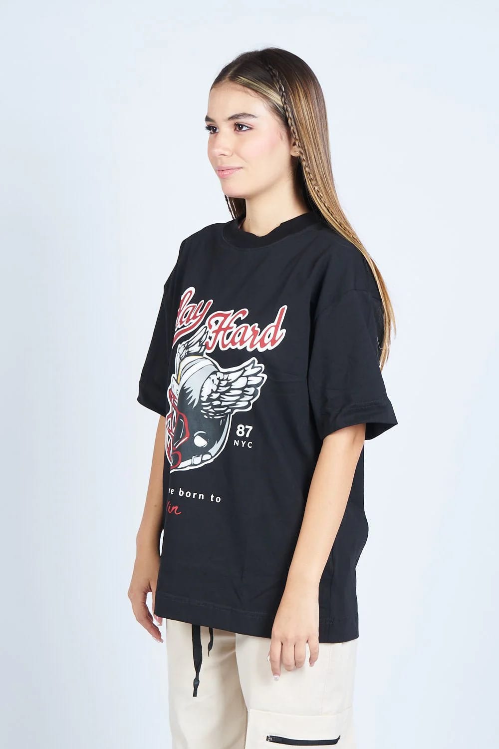 Camiseta oversize PLAY HARD NEGRO | DROP 03 | - imagen 6