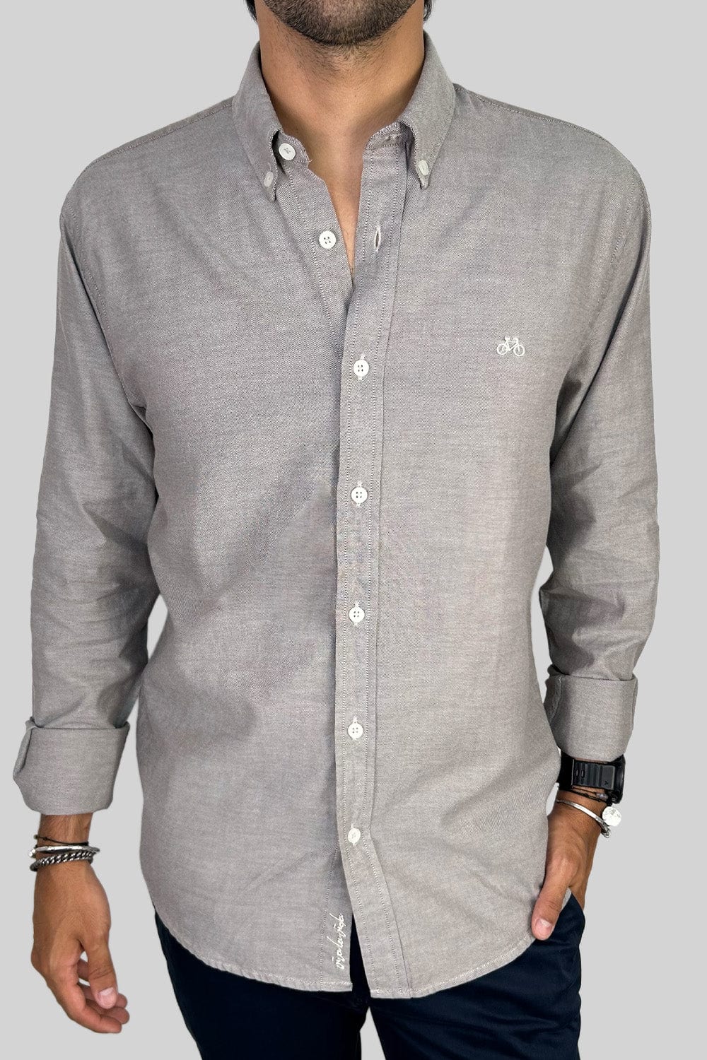 CAMISA OXFORD DOTTED GREEN - imagen 1