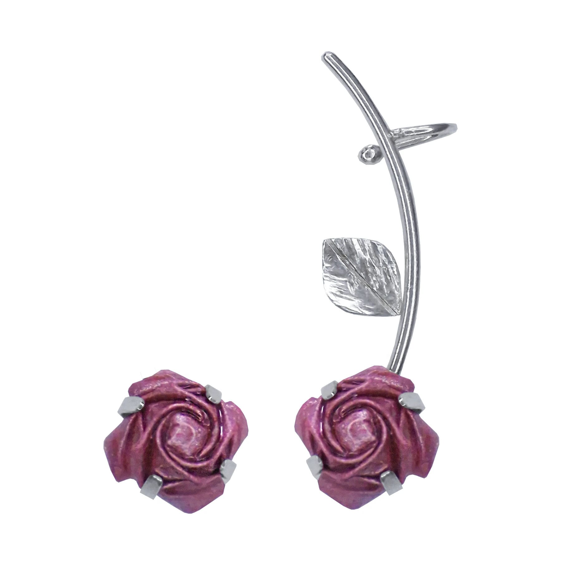 Earcuff de rosa - imagen 1
